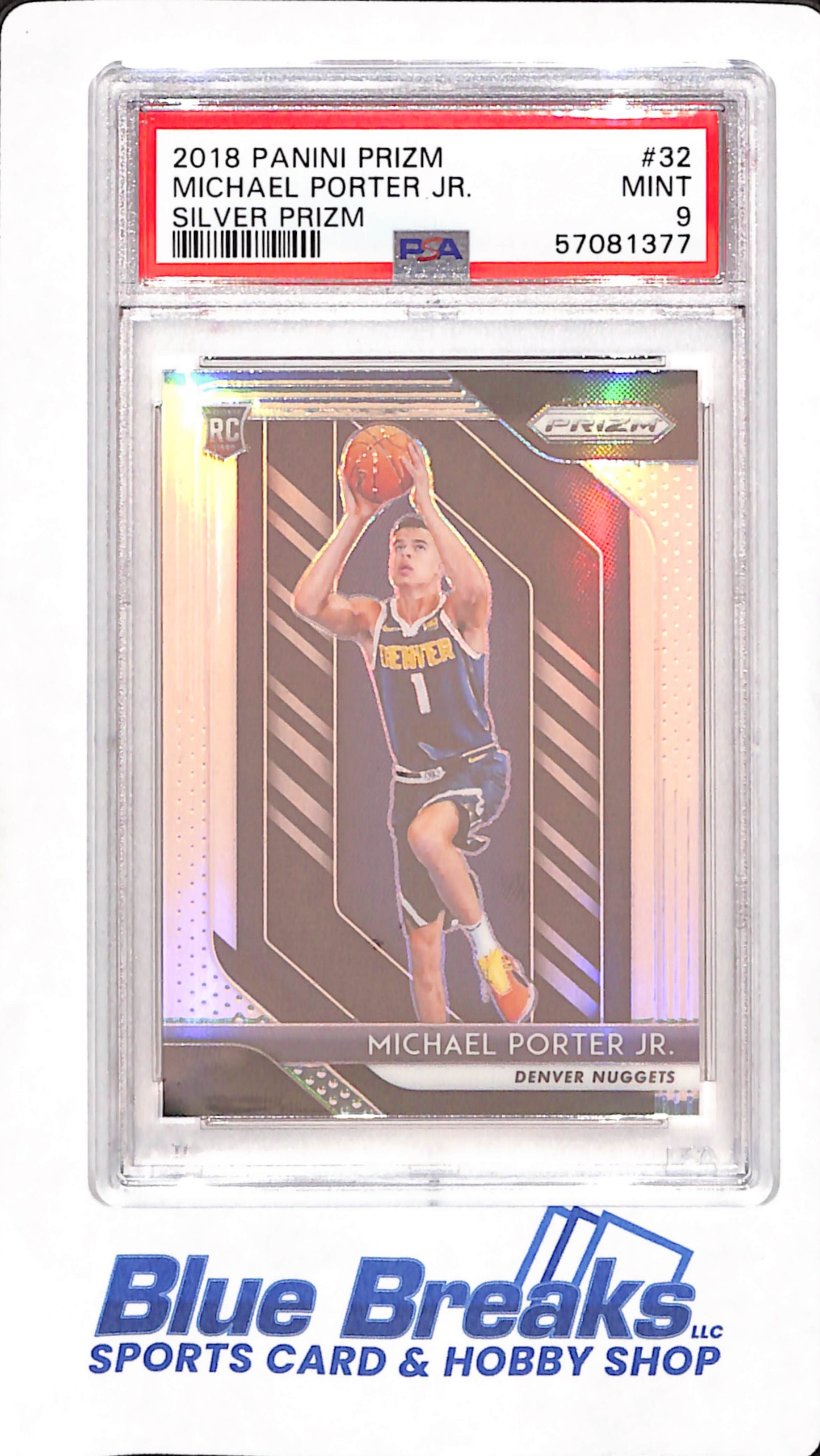 2018 Panini Prizm - Michael Porter Jr - Basketball - Denver Nuggets - # 32 - Silver Prizm - PSA 9