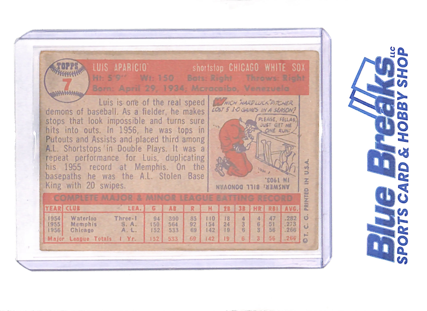 Luis Aparicio - 1957 Topps - Baseball - Chicago White Sox - # 7