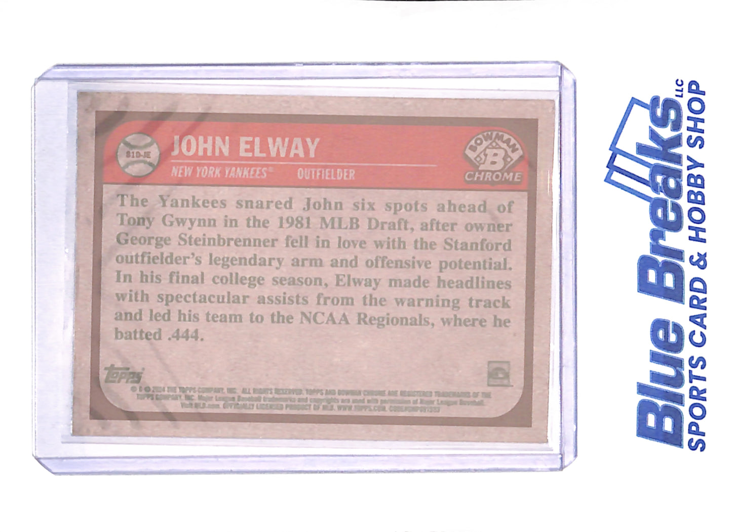 2024 Bowman Chrome - John Elway - New York Yankees - Football - Baseball - #81D-JE