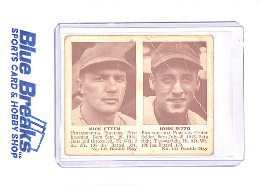 Nick Etten - John Rizzo - 1941 Double Play - Baseball - Philadelphia Phillies - # 123 - # 124