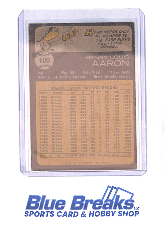Hank Aaron - 1969 Topps - Baseball - Atlanta Braves - # 100
