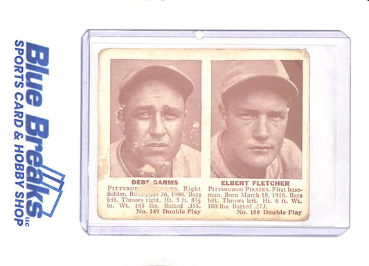 Debs Garms - Elbert Fletcher - 1941 Double Play - Baseball - Pittsburgh Pirates - # 149 - # 150