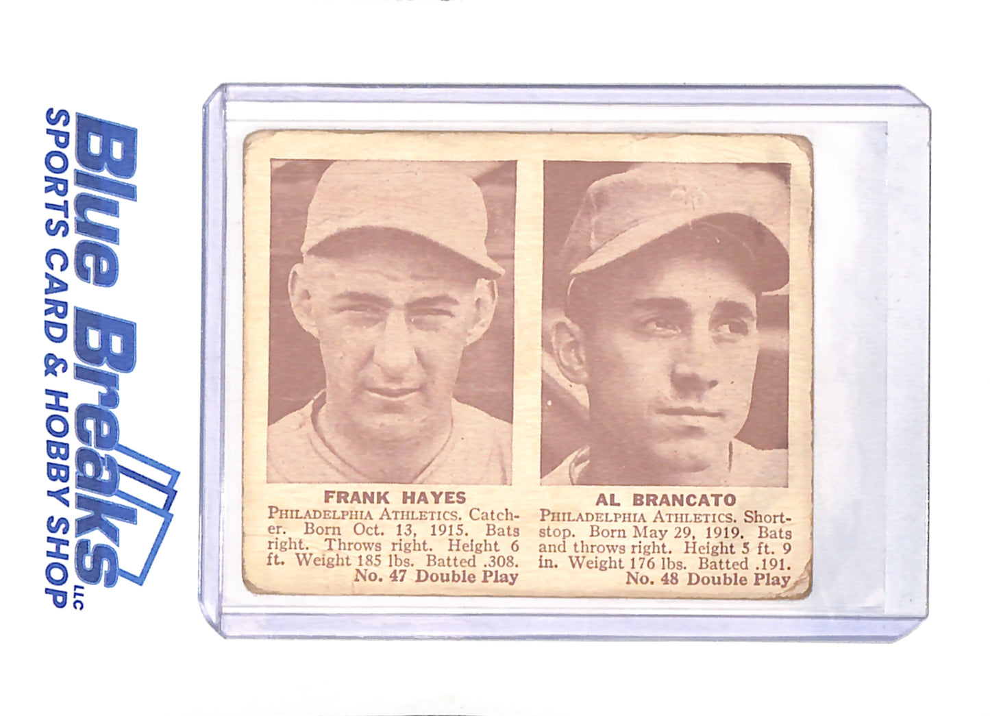 Frank Hayes - Al Brancato - 1941 Double Play - Baseball - Philadelphia Athletics - # 47 - # 48