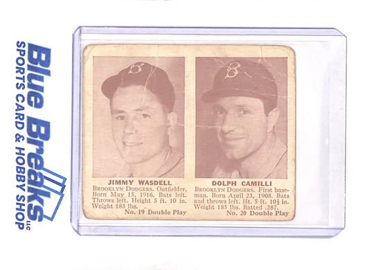 Jimmy Wasdell - Dolph Camilli - 1941 Double Play - Baseball - Brooklyn Dodgers - # 19 # 20