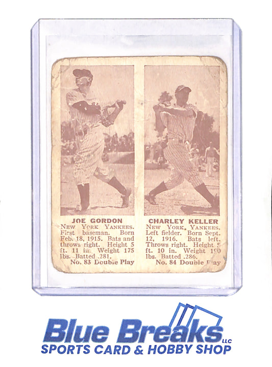 Joe Gordon - Charley Keller - 1941 Double Play - Baseball - New York Yankees - # 83 - # 84