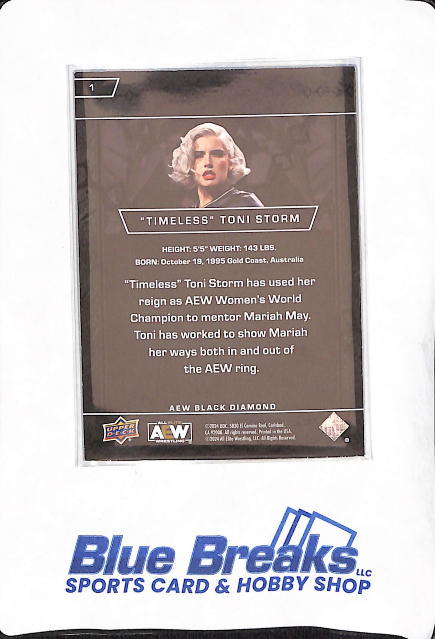 2024 Upper Deck - AEW - Timeless Toni Storm - All Elite Wrestling - Black Diamond - 096/149 - #1