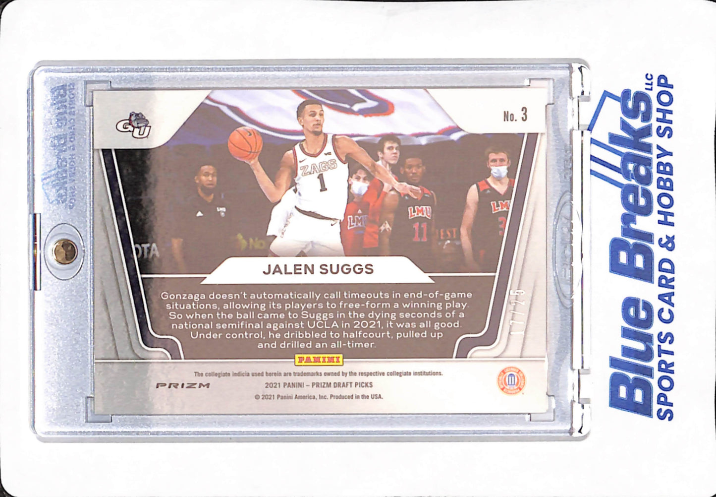 2021 Panini Prizm Draft Picks - Jalen Suggs - Widescreen - Green - Gonzaga University - Rookie - 17/25 - # 3