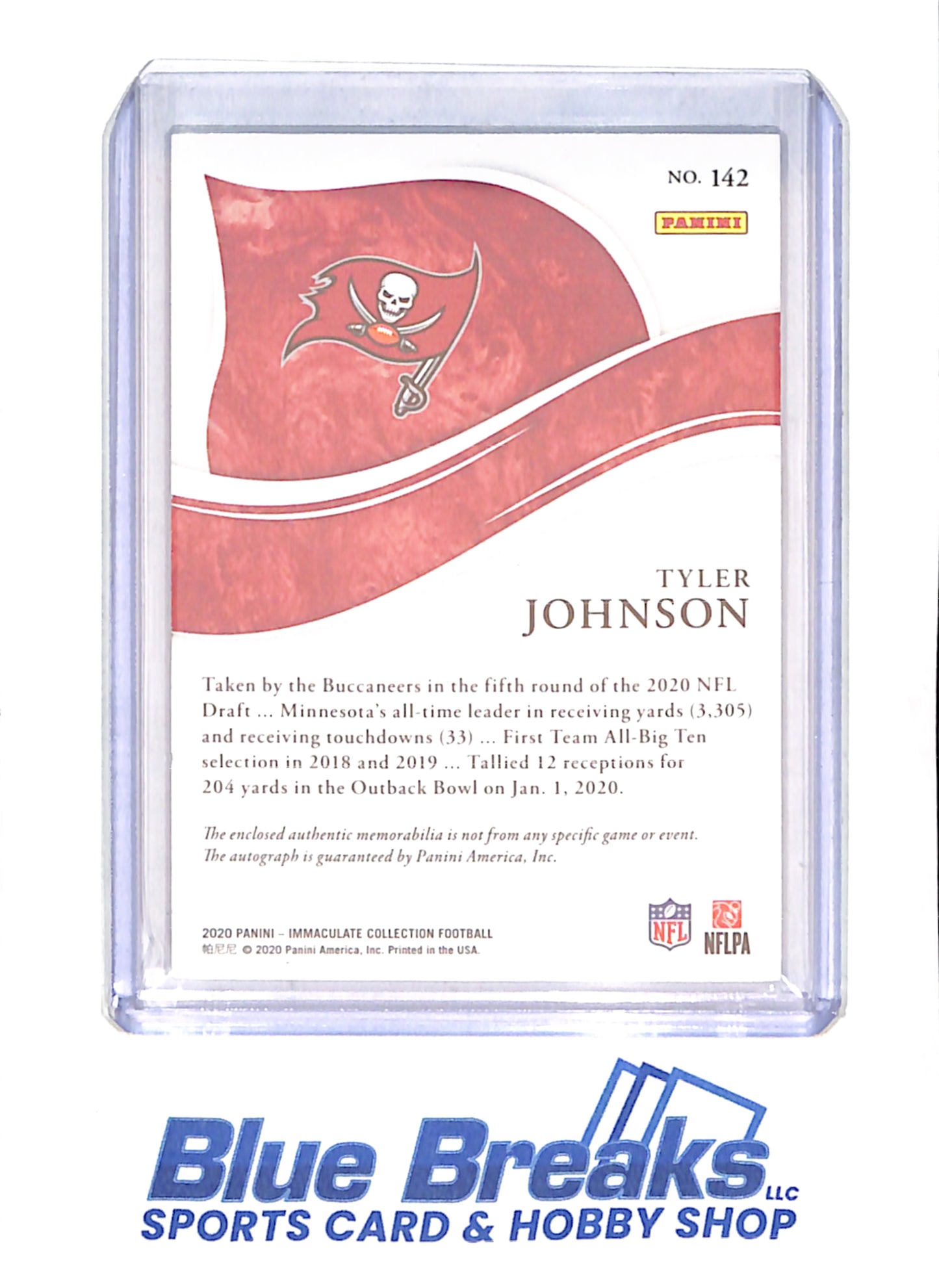 2020 Panini Immaculate - Tyler Johnson - Tampa Bay Buccaneers - Football - Rookie - Autographed - Relic - 98/99 - #142