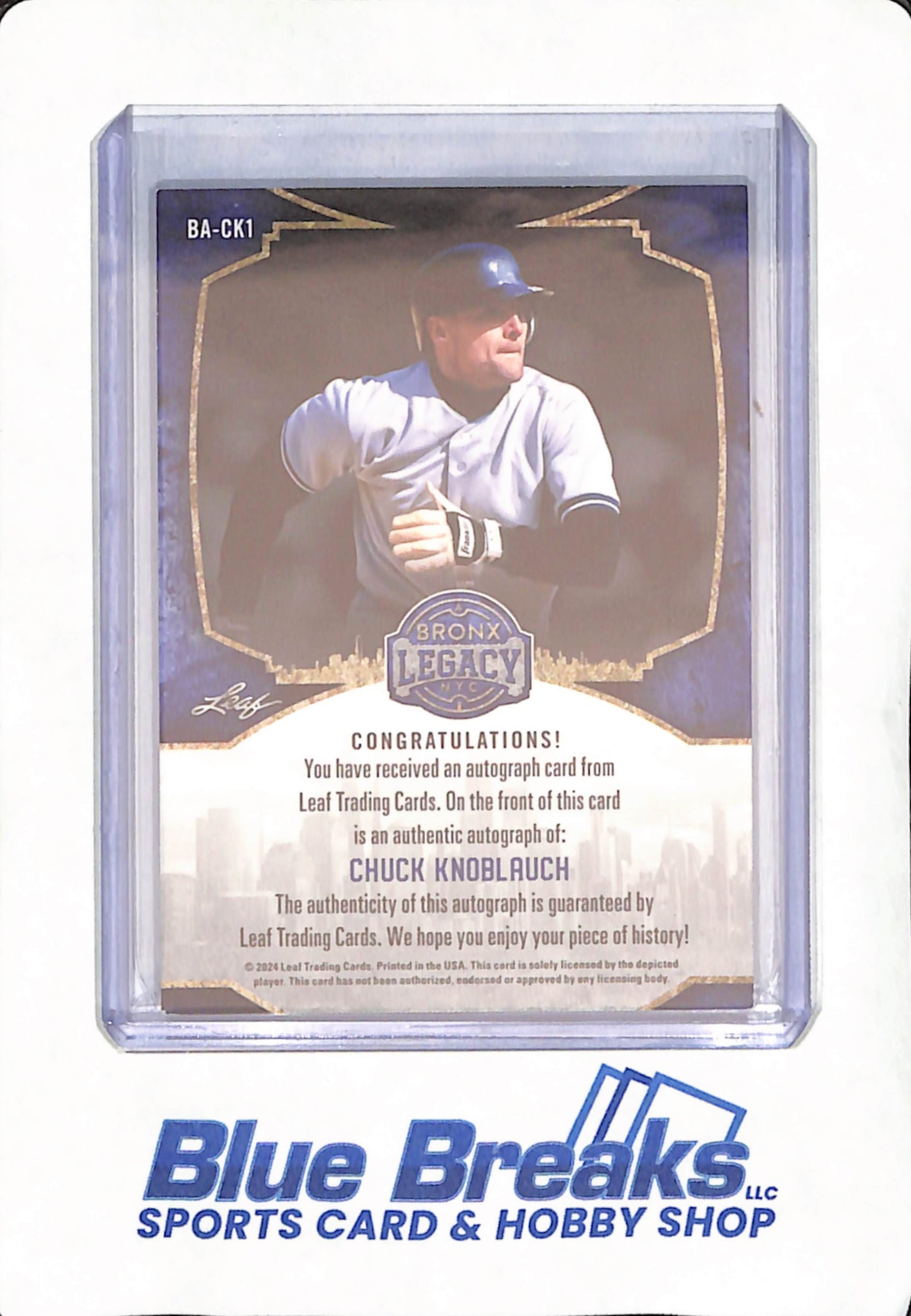 2024 Leaf Bronx Legacy - Chuck Knoblauch - Autograph - New York Yankees - 5/7 - #BA-CK1