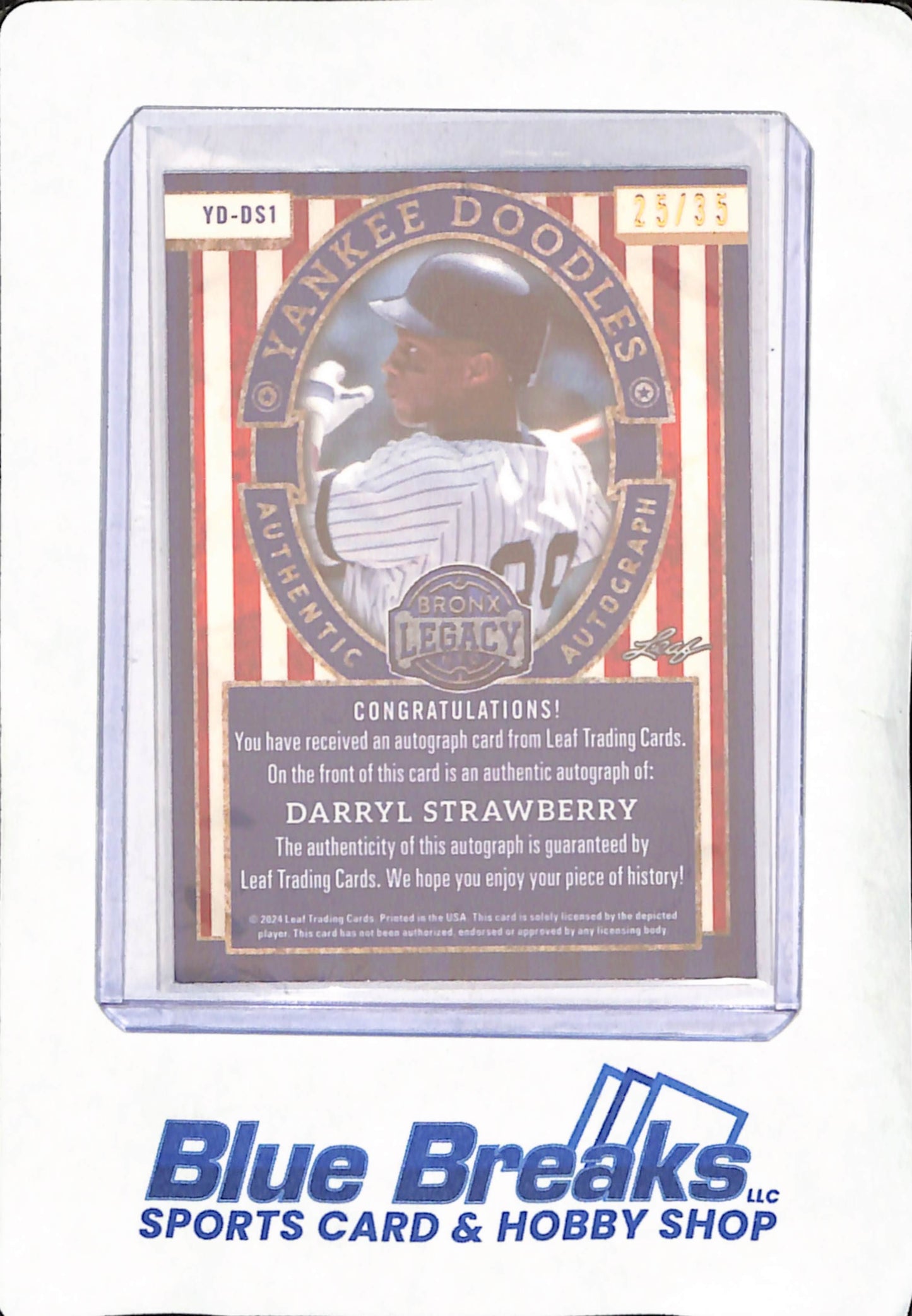 2024 Leaf Bronx Legacy - Yankee Doodles - Darryl Strawberry - Autograph - New York Yankees - Baseball - 25/35 - #YD-DS1