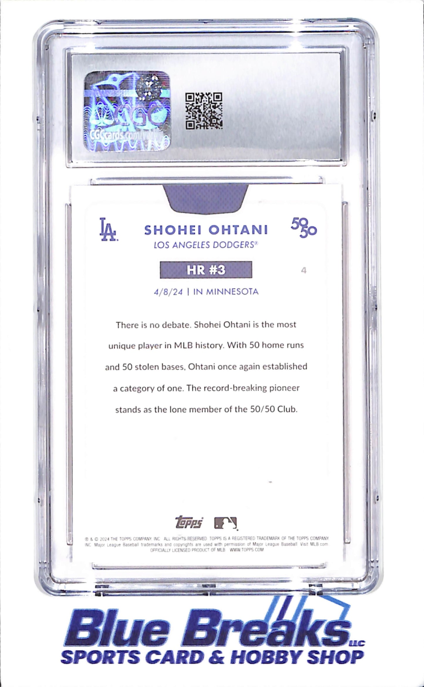 2024 Topps 50/50 - Shohei Ohtani - 4/8/2024 Homerun #3 - CGC 9 - Los Angeles Dodgers - Baseball - #4