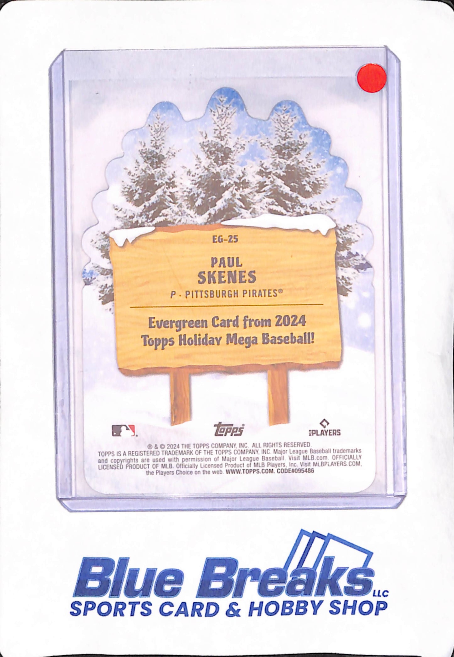 2024 Topps Holiday - Paul Skenes - Die-cut - Pittsburgh Pirates - Baseball - Evergreen Card - #EG-25
