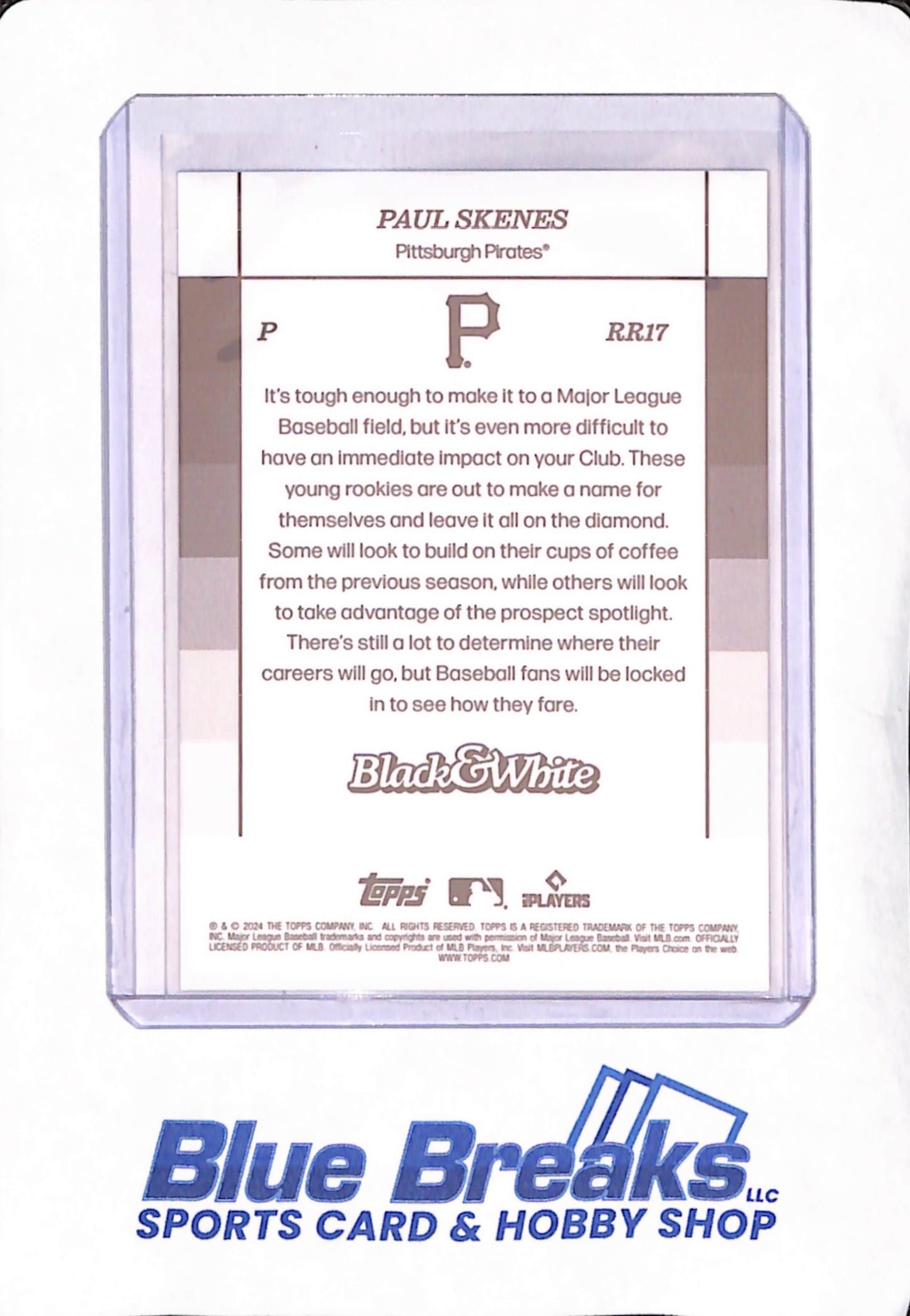 2024 Topps Black & White - Paul Skenes - Pittsburgh Pirates - Baseball - #RR17