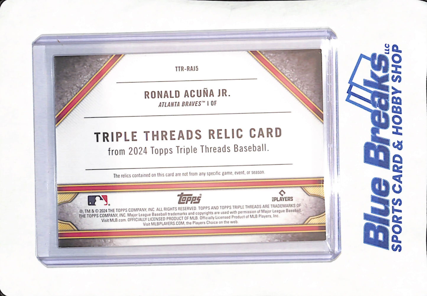 2024 Topps Triple Threads - Ronald Acuna Jr. - Triple Relic - Atlanta Braves - Baseball - 04/36 - #TTR-RAJ5