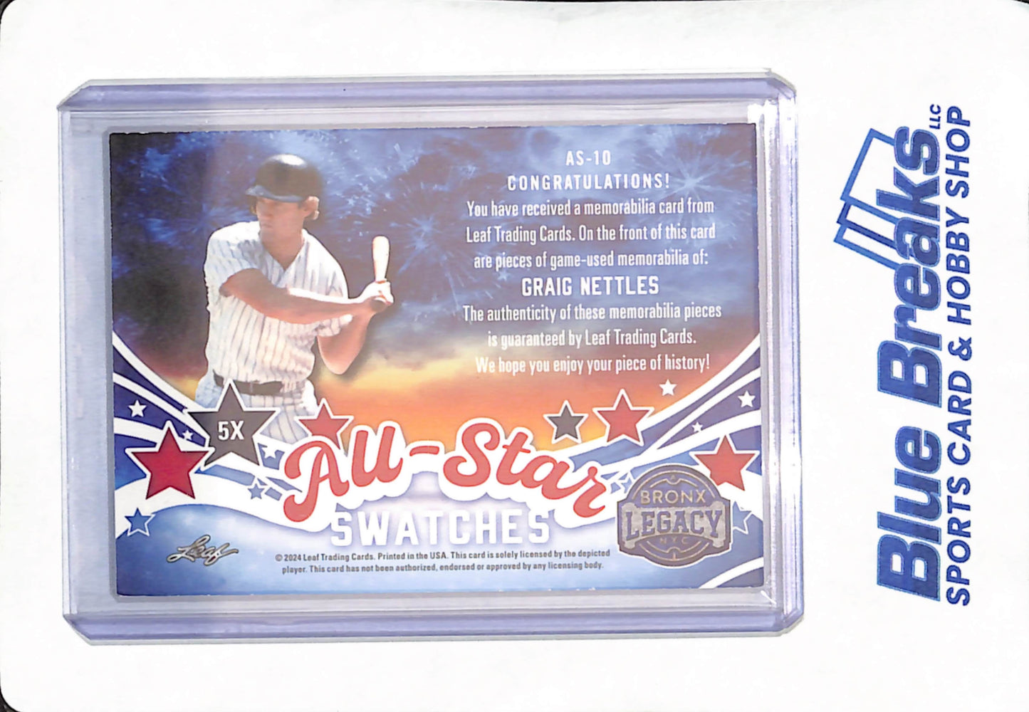 2024 Leaf Bronx Legacy - All-Star Swatches - Graig Nettles - New York Yankees - Triple Relic - Baseball - 20/20 - #AS-10