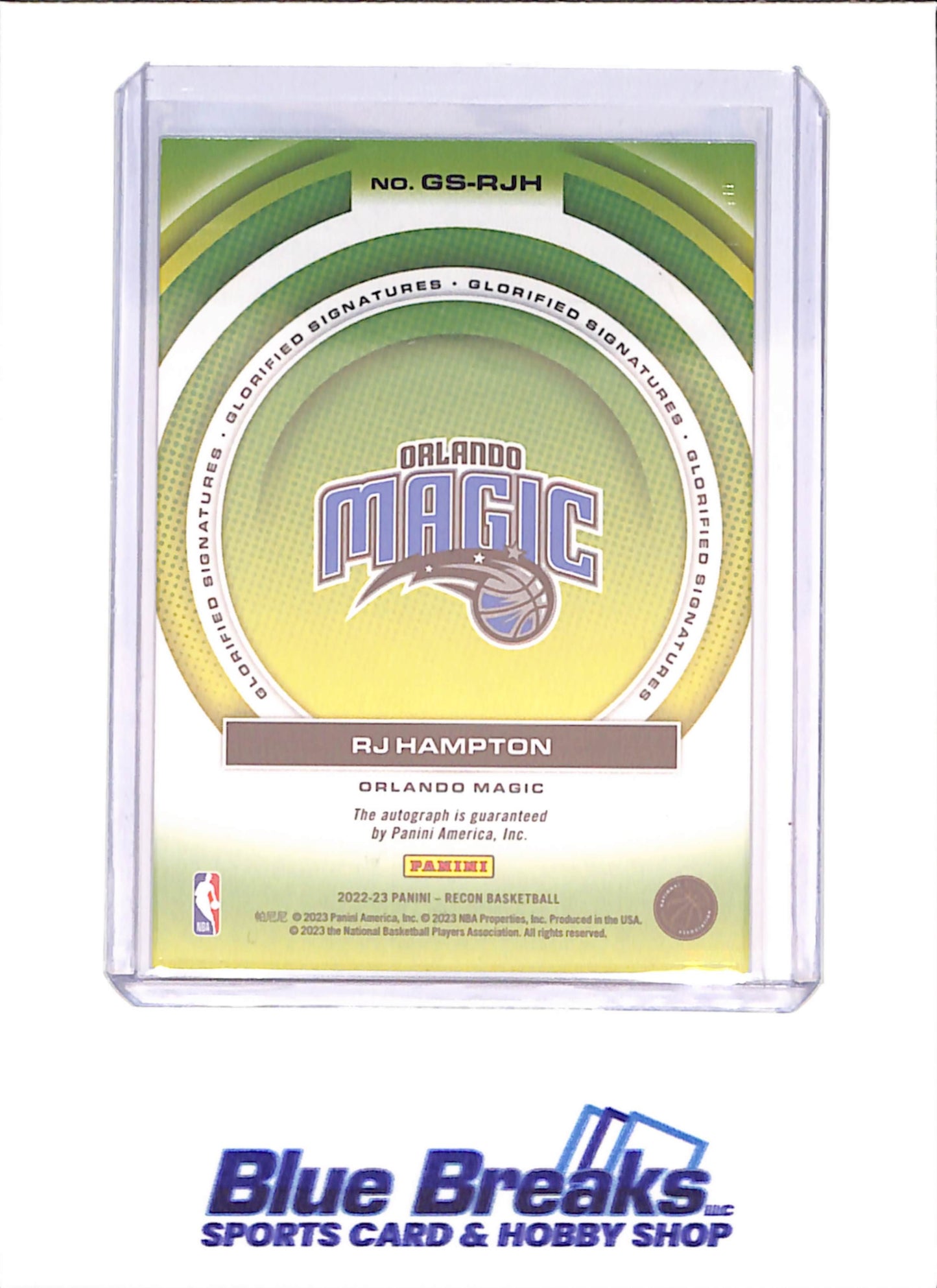2022-23 Panini Recon - RJ Hampton - Autograph - 71/125 - Orlando Magic - Basketball - #GS-RJH