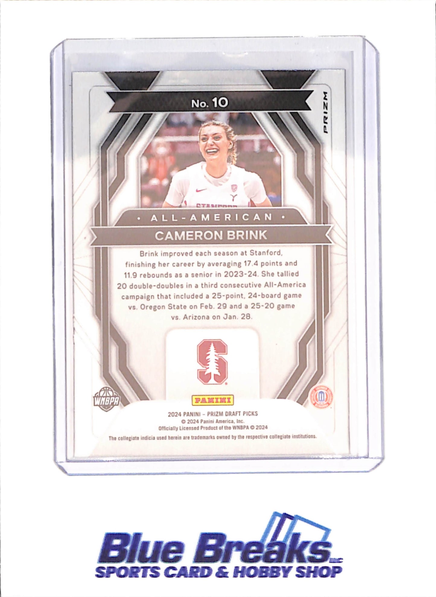 2024 Panini Prizm Draft Picks - Cameron Brink - All-American - RC - Red Cracked Ice - Stanford - Basketball - #10