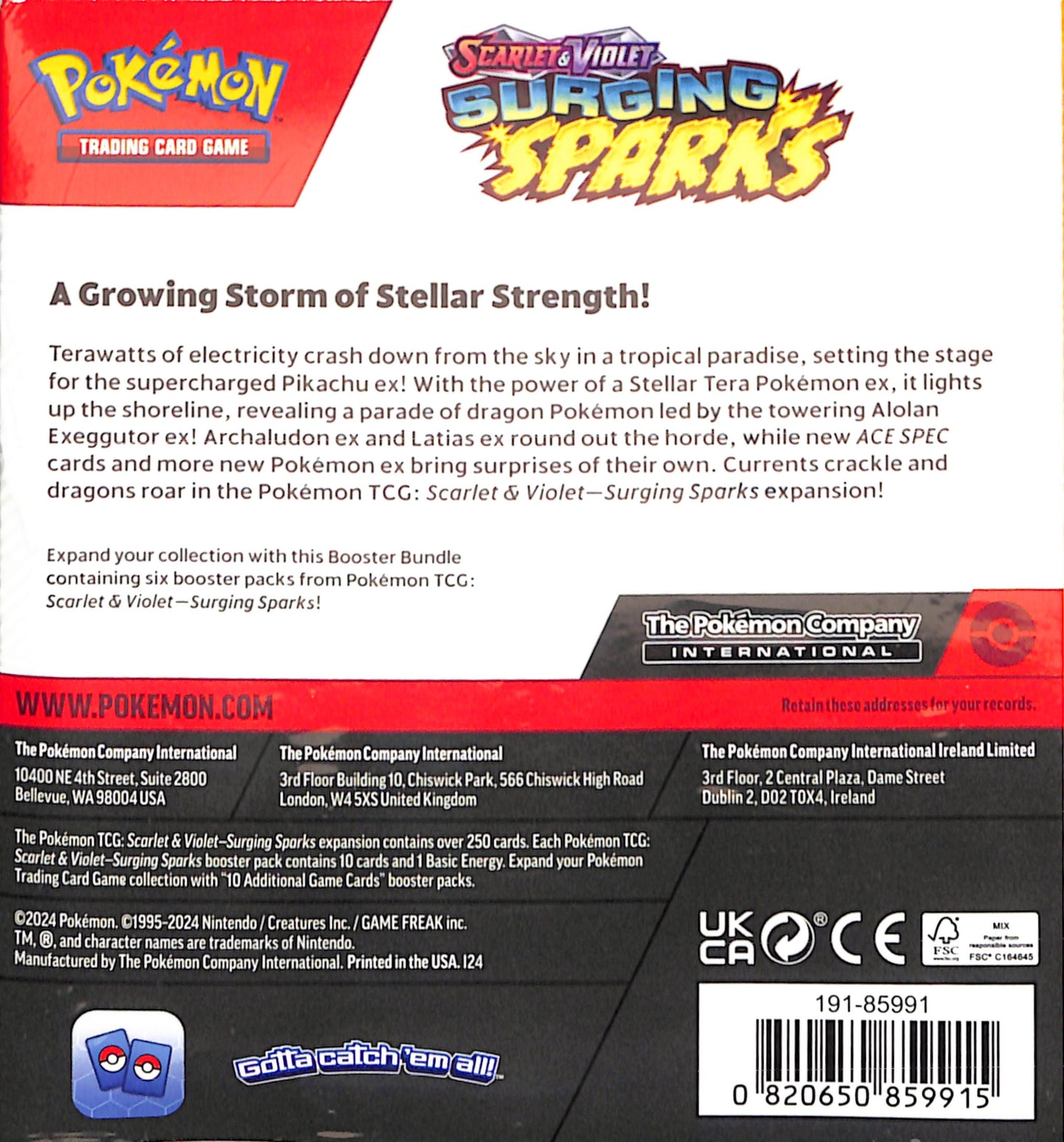 Pokemon Surging Sparks - Booster Bundle - Sealed Wax