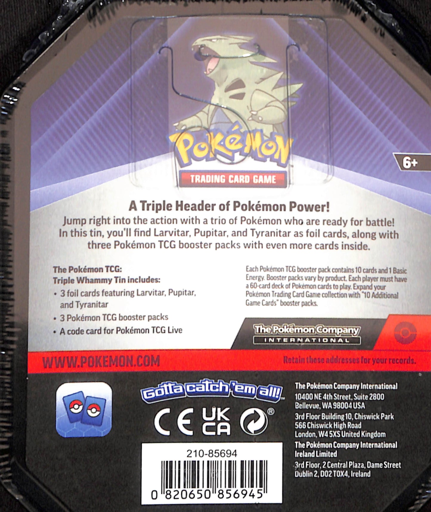 Triple Whammy Tin -Tyranitar - Sealed Wax