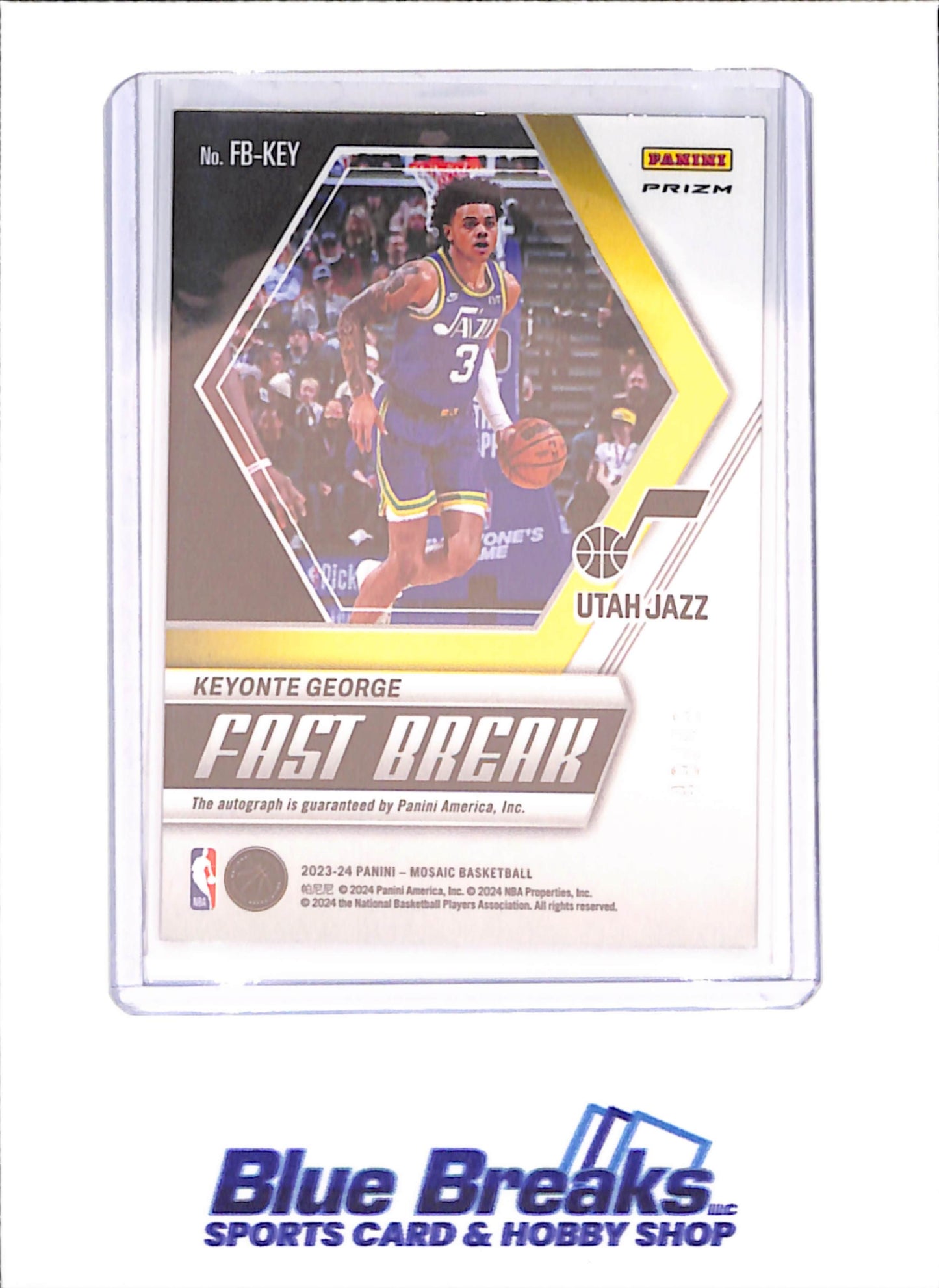 2023-24 Panini Mosaic - Keyonte George - Fast Break Autograph - 49/49 - RC - Utah Jazz - Basketball - #FB-KEY