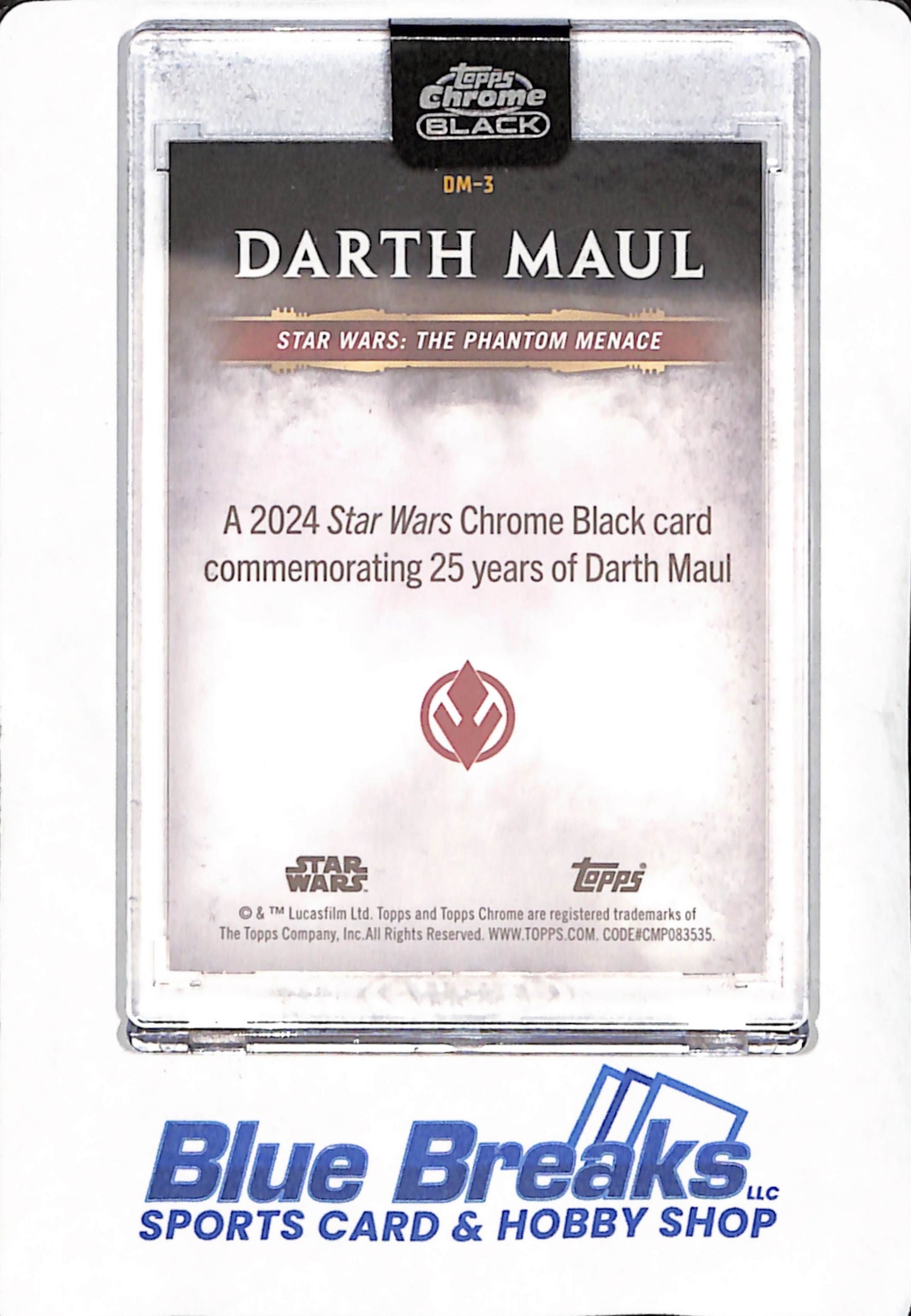 2024 Topps Chrome Black - 25 Years of Darth Maul - Star Wars - Encased - #DM-3