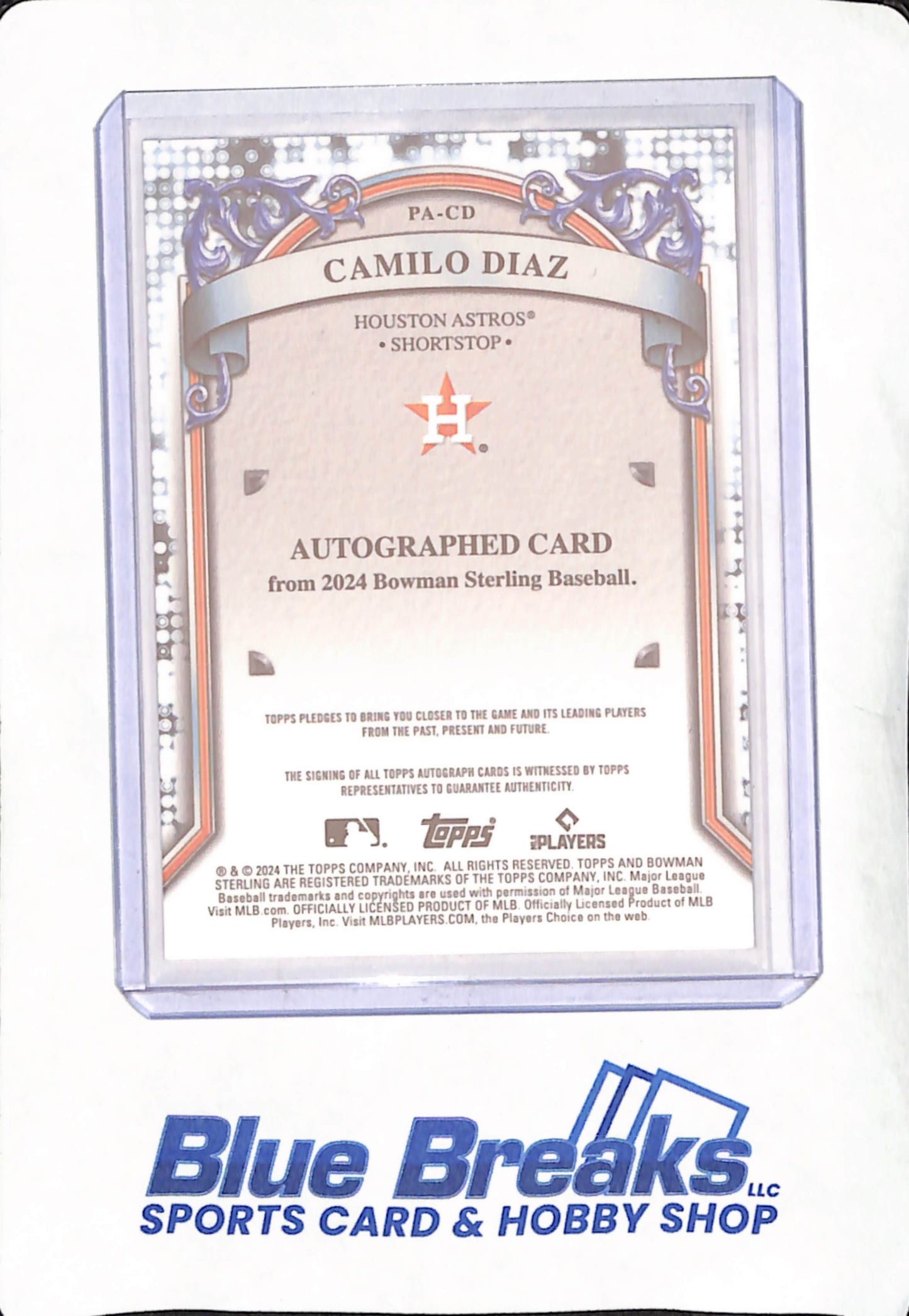 2024 Bowman Sterling - Camilo Diaz - Autograph - Houston Astros - Baseball - #PA-CD