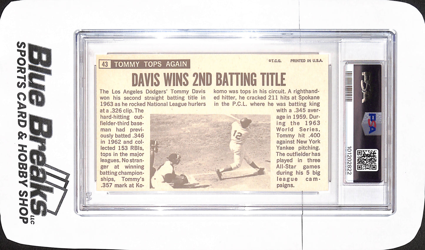1964 Topps Giants - Tommy Davis - Los Angeles Dodgers - Baseball - PSA 7 - #43