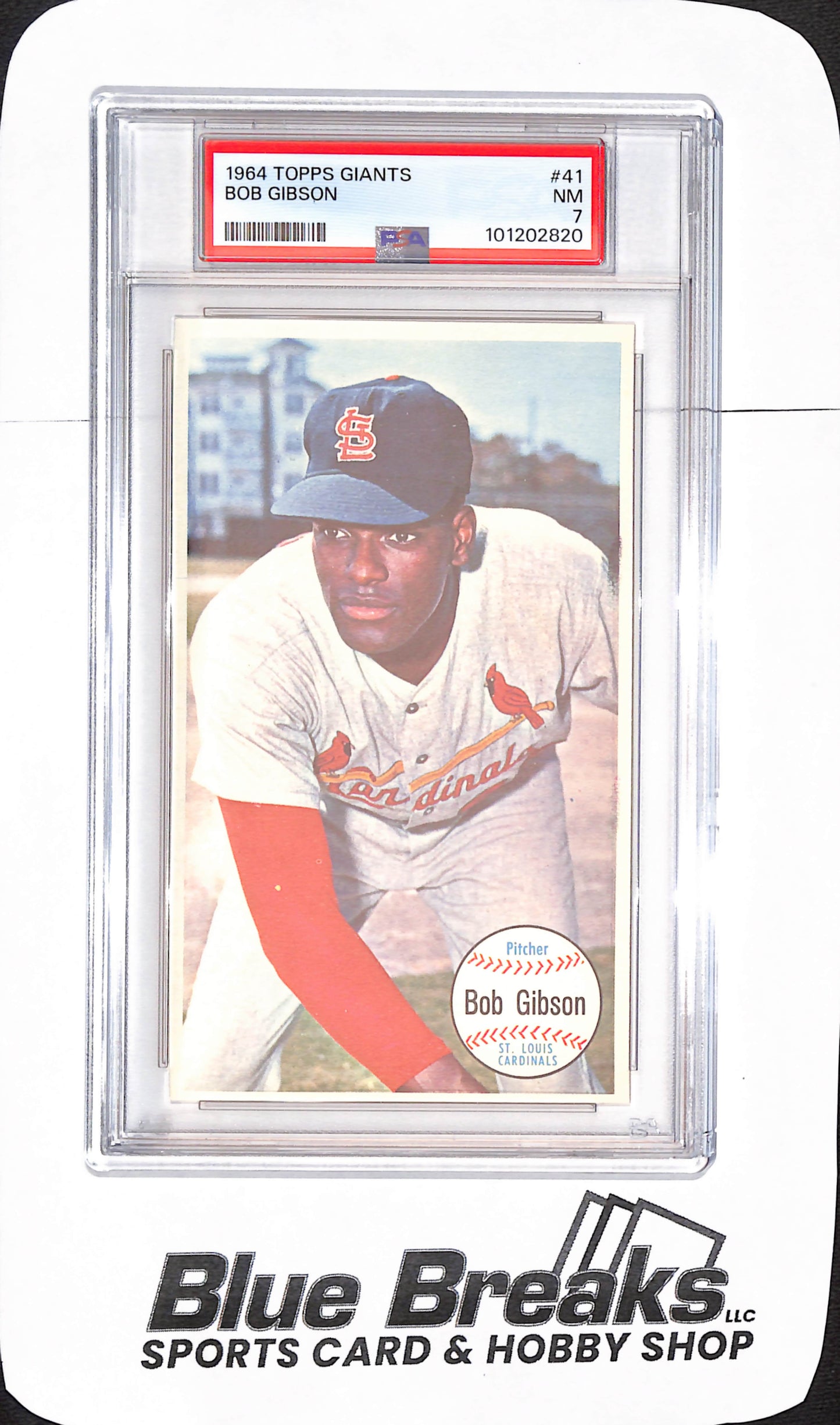 1964 Topps Giants - Bob Gibson - St. Louis Cardinals - Baseball - PSA 7 -#41