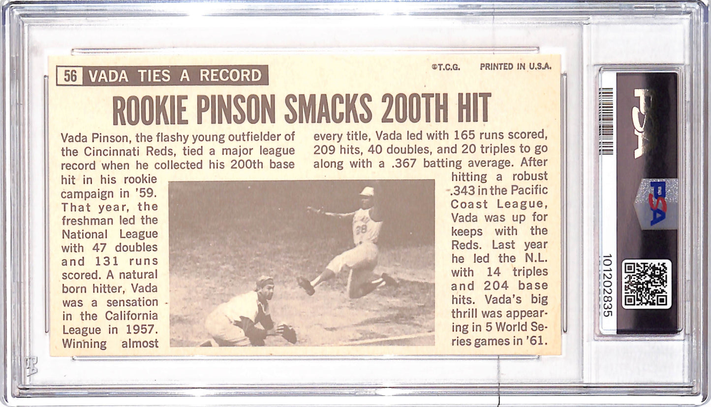 1964 Topps Giants - Vada Pinson - Cincinnati Reds - Baseball - PSA 8 - #56