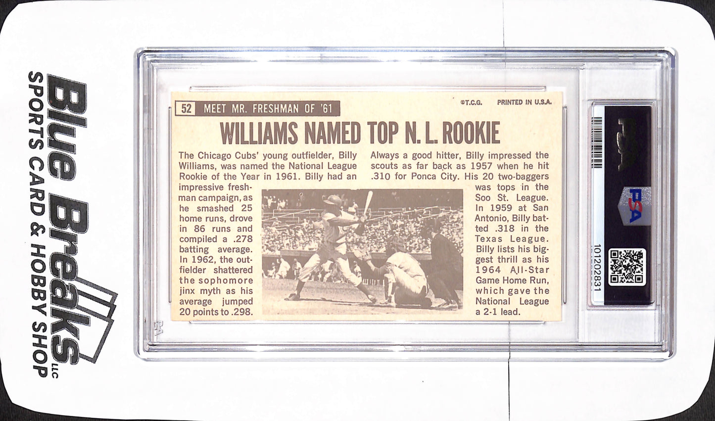 1964 Topps Giants - Billy Williams - Chicago Cubs - Baseball - PSA 6 - #52