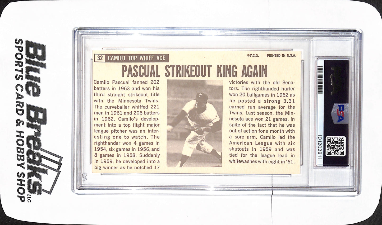1964 Topps Giants - Camilo Pasqual - Minnesota Twins - Baseball - PSA 7 - #32