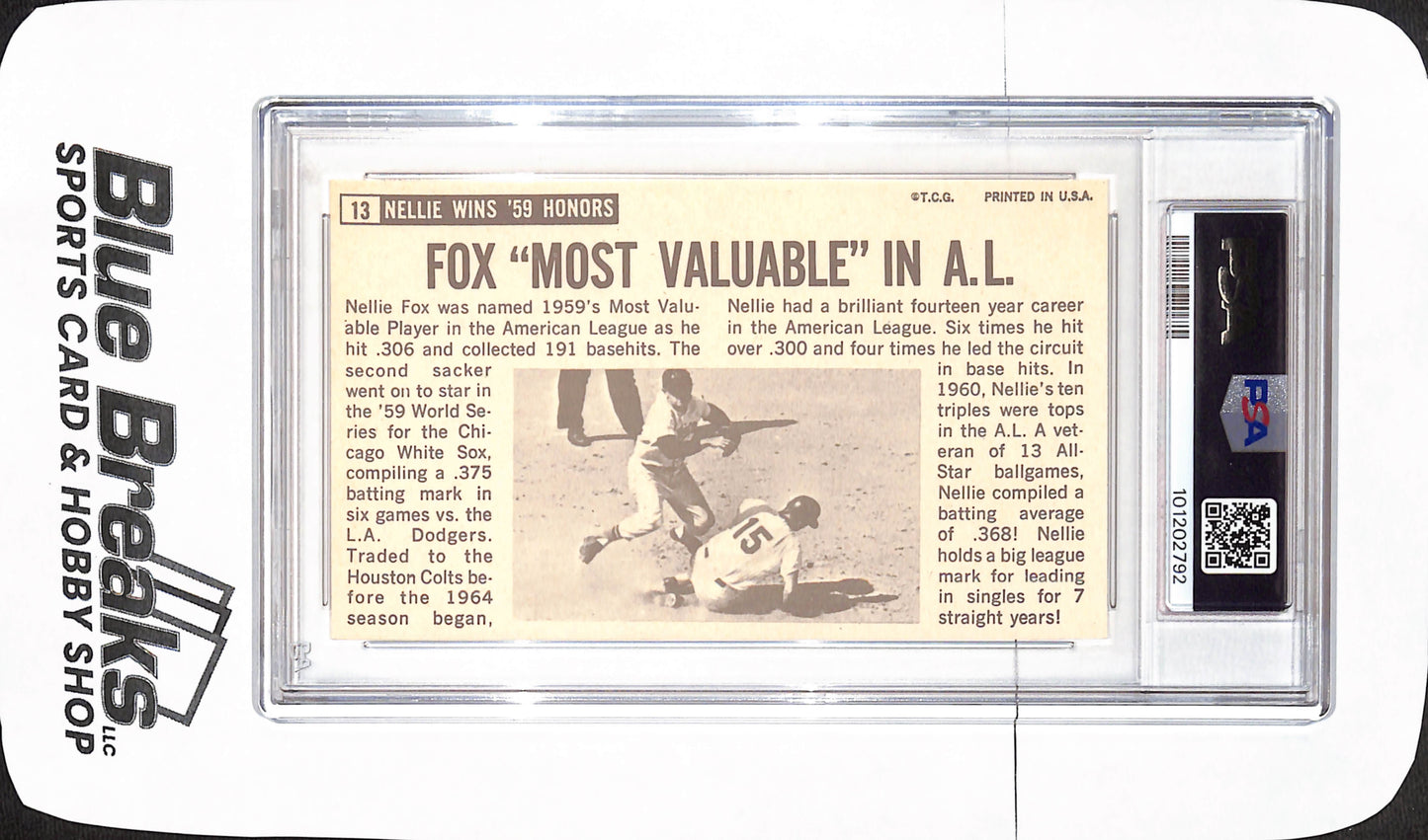 1964 Topps Giants - Nellie Fox - Houston Colts - Baseball - PSA7 - #13