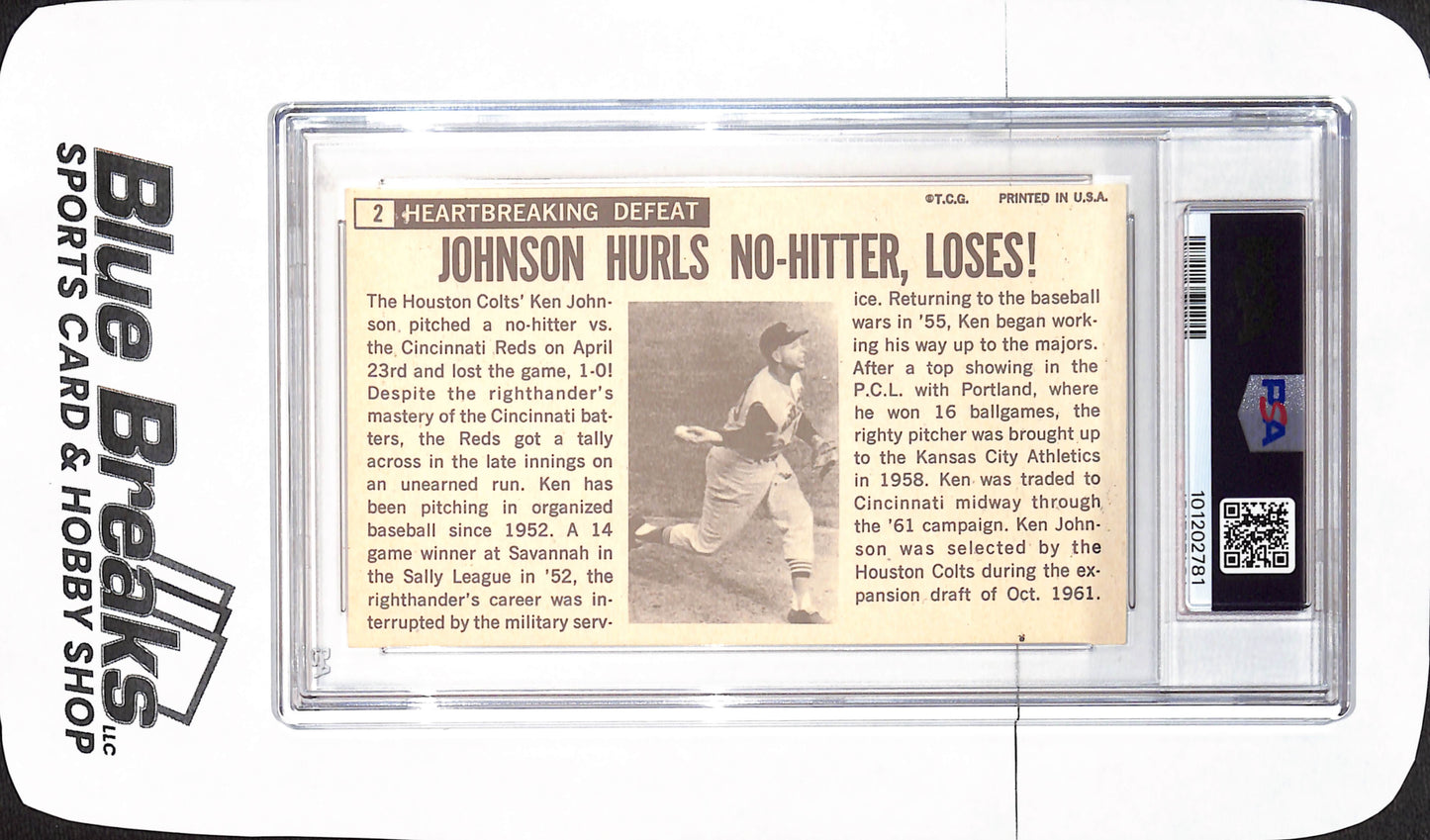 1964 Topps Giants - Ken Johnson - Houston Colts - Baseball - PSA 3 - #2