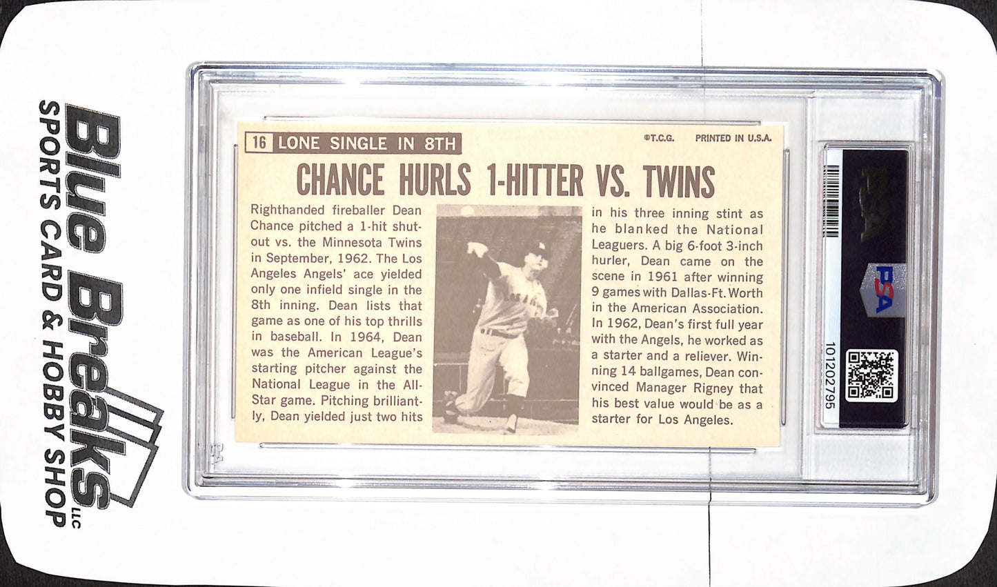 1964 Topps Giants - Dean Chance - Los Angeles Angels - Baseball - PSA 8 - #16
