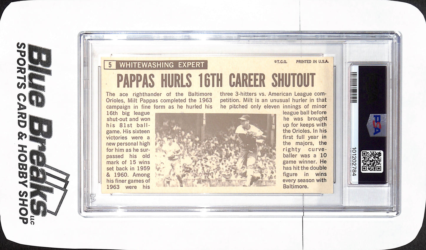 1964 Topps Giants - Milt Pappas - Baltimore Orioles - Baseball - PSA 7 - #5