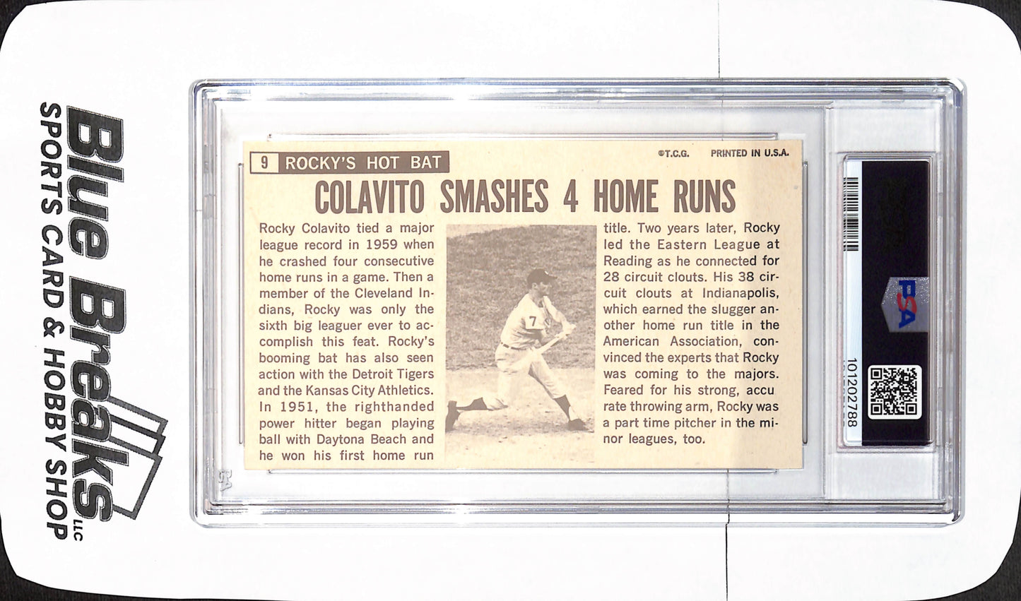 1964 Topps Giants - Rocky Colavito - Kansas City Athletics - Baseball - PSA 7 - #9