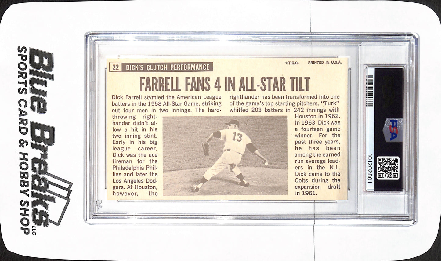1946 Topps Giants - Dick Farrell - Houston Colts - Baseball - PSA 7 - #22
