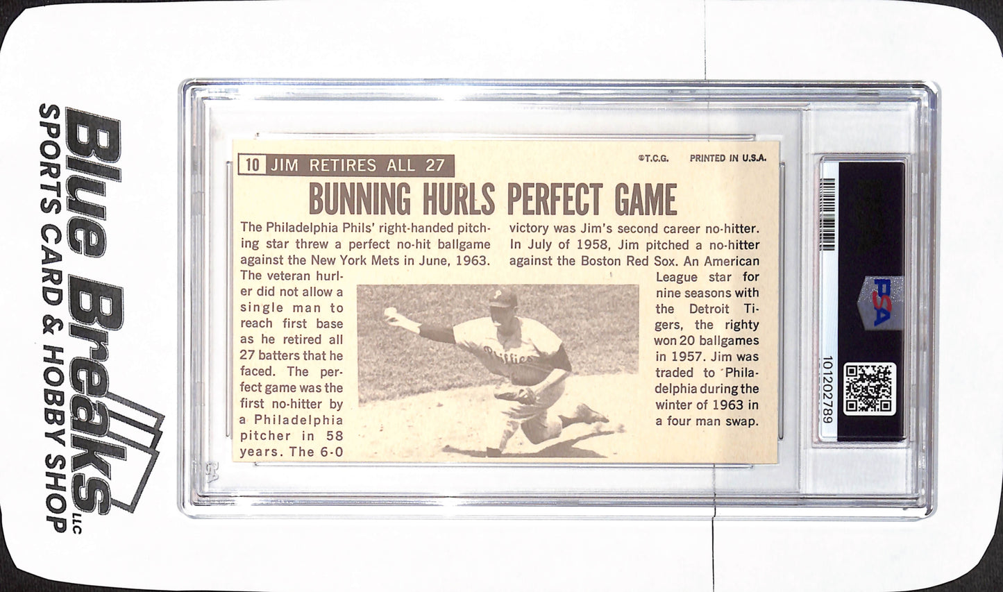 1964 Topps Giants - Jim Bunning - Philadelphia Phillies - Baseball - PSA 7 - #10