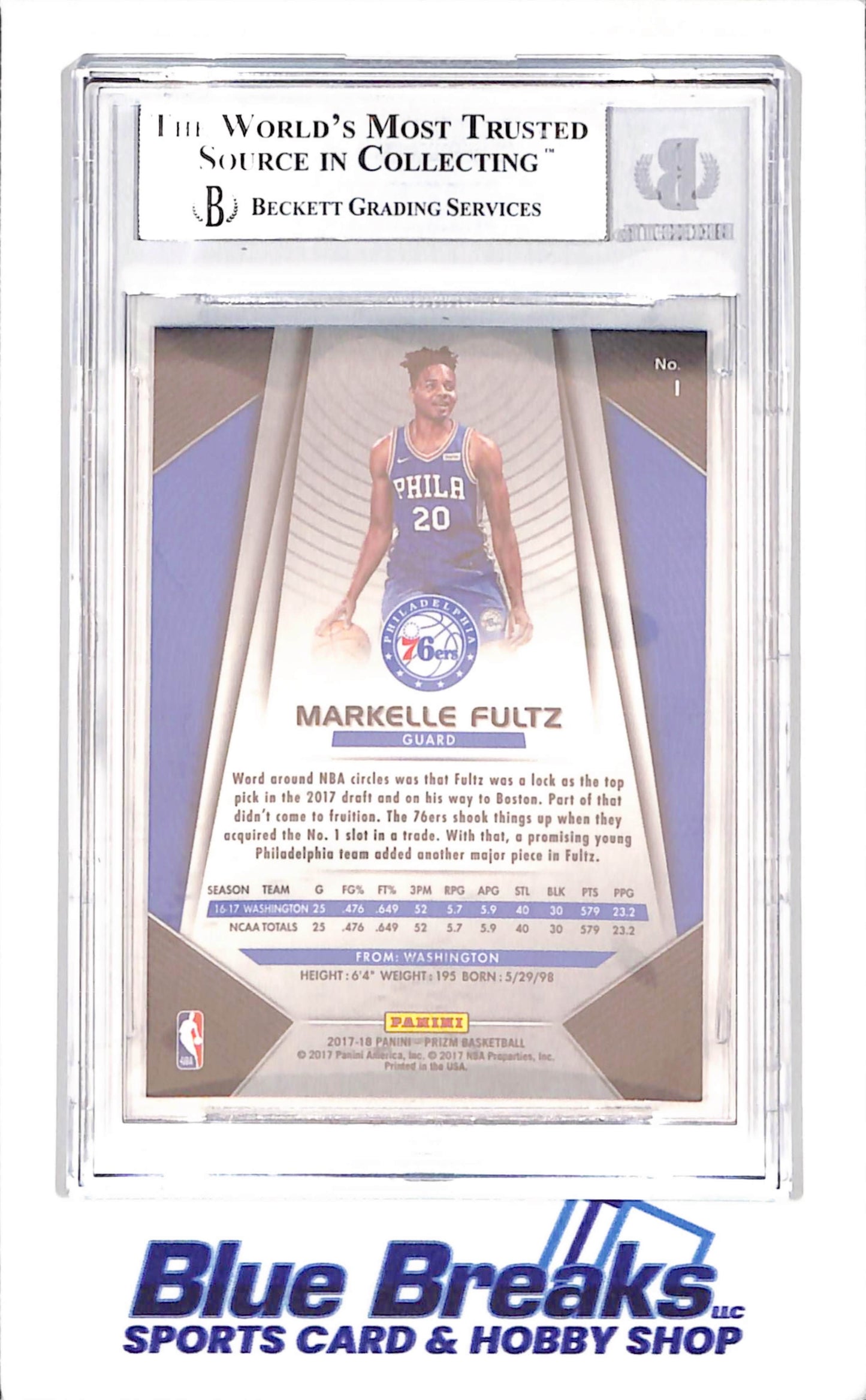 2017-18 Panini Prizm - Markelle Fultz - RC - BGS 9 - Philadelphia 76ers - Basketball - #1