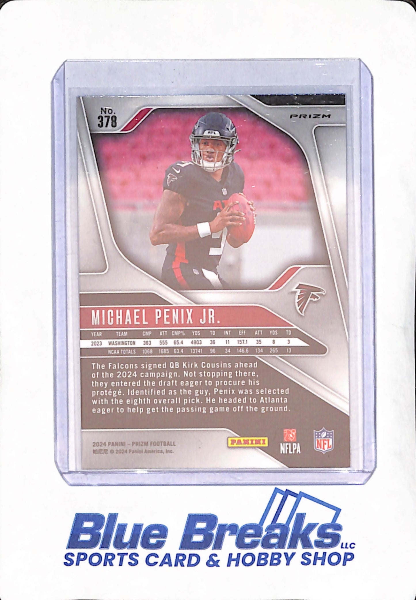 2024 Panini Prizm - Michael Penix Jr. - Red, White & Blue - RC - Atlanta Falcons - Football - #378