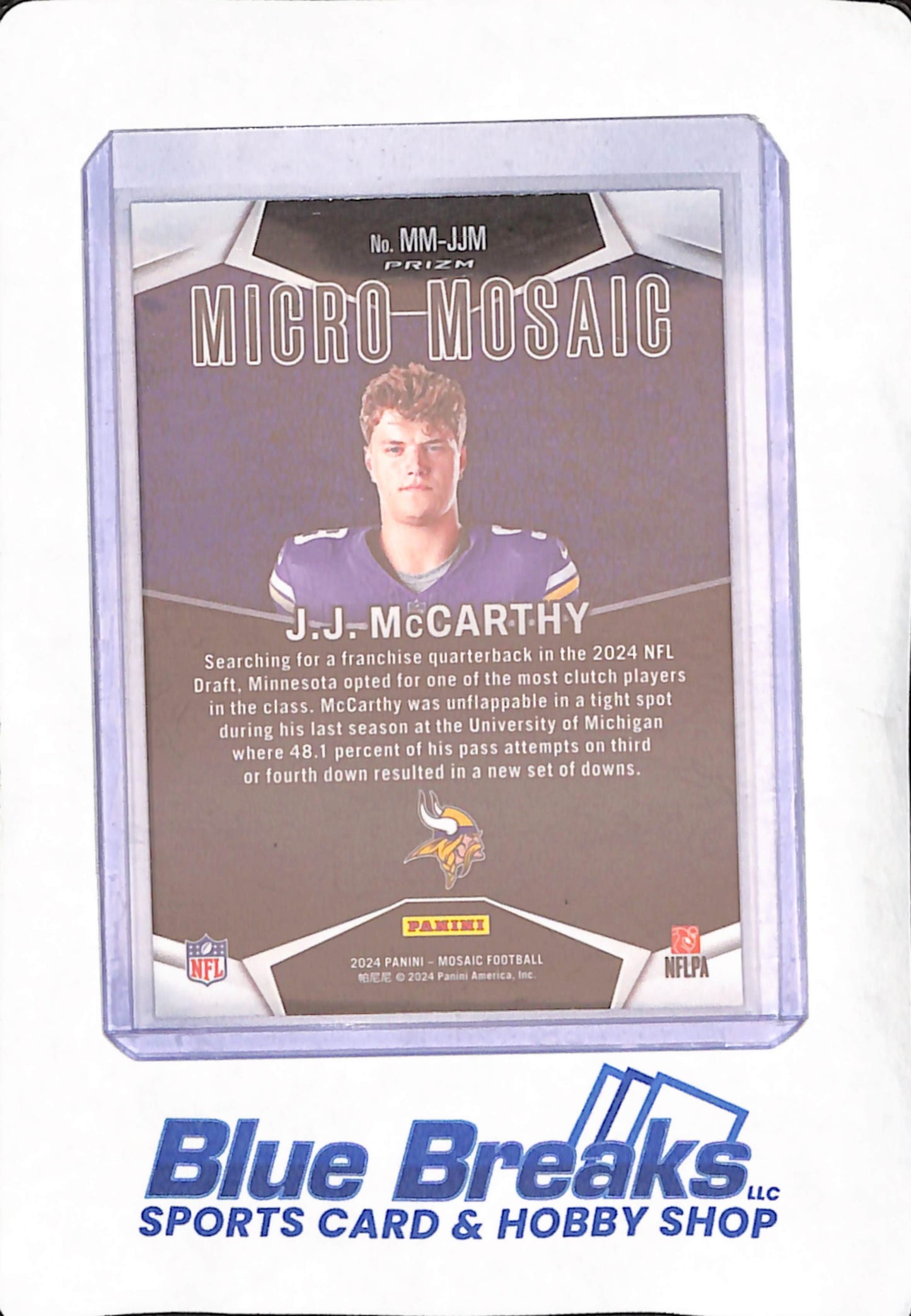 2024 Panini Mosaic - J.J. McCarthy - Micro Mosaic - Minnesota Vikings - Football - RC - #MM-JJM