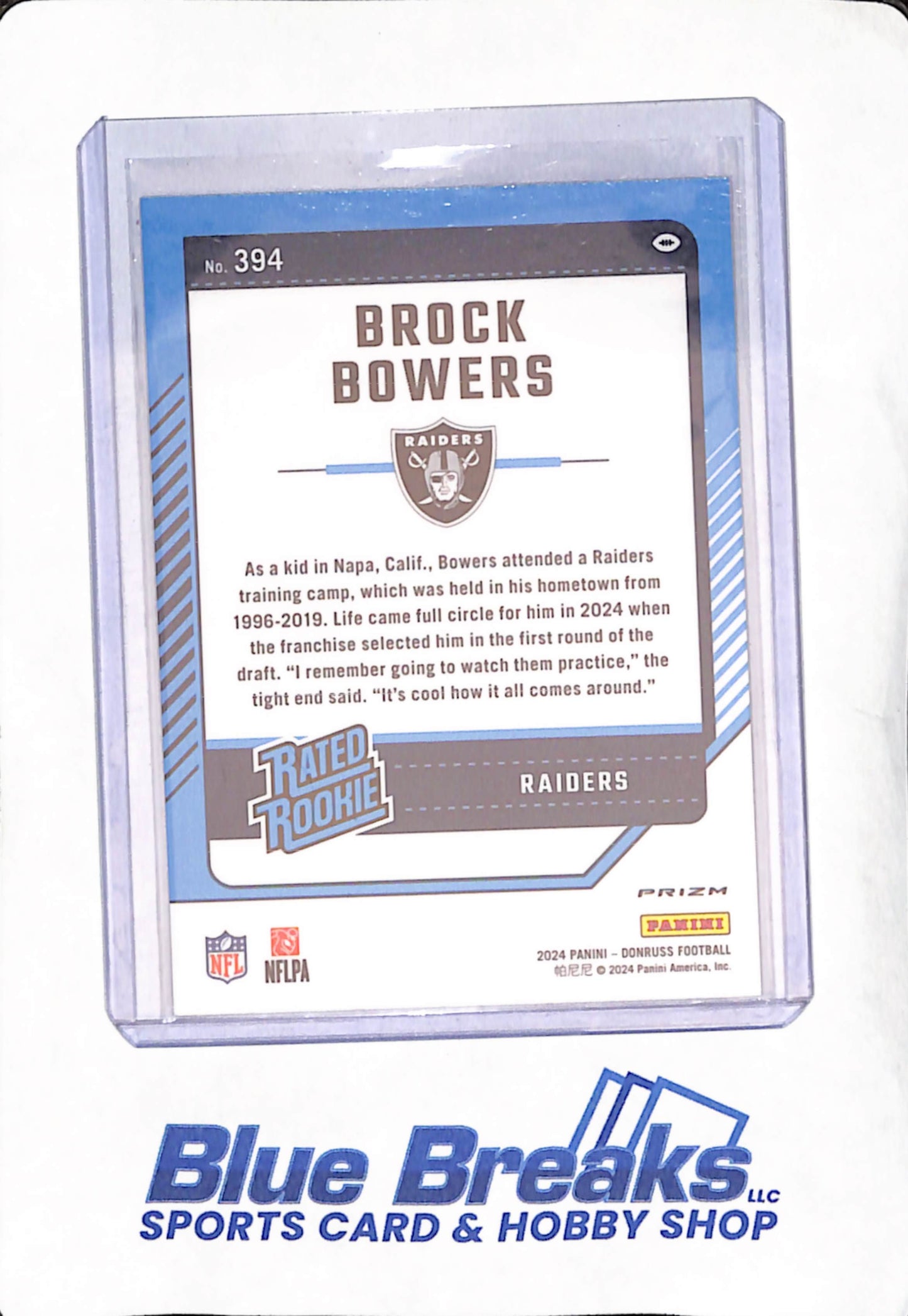 2024 Panini Donruss Optic - Brock Bowers - Pink - Rated Rookie - Las Vegas Raiders - Football - #394