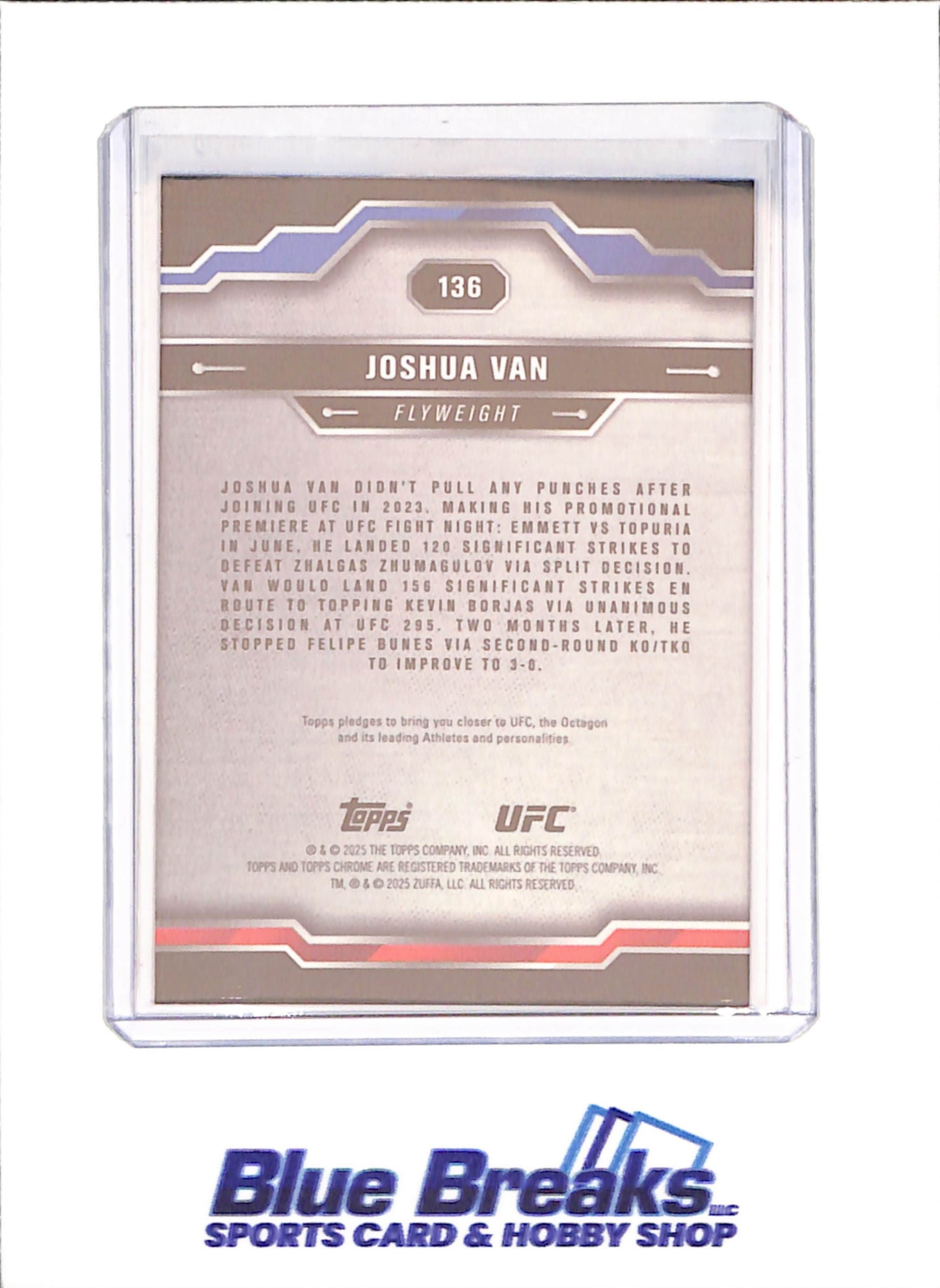 2025 Topps Chrome Sapphire - Joshua Can - RC - Flyweight - UFC - #136