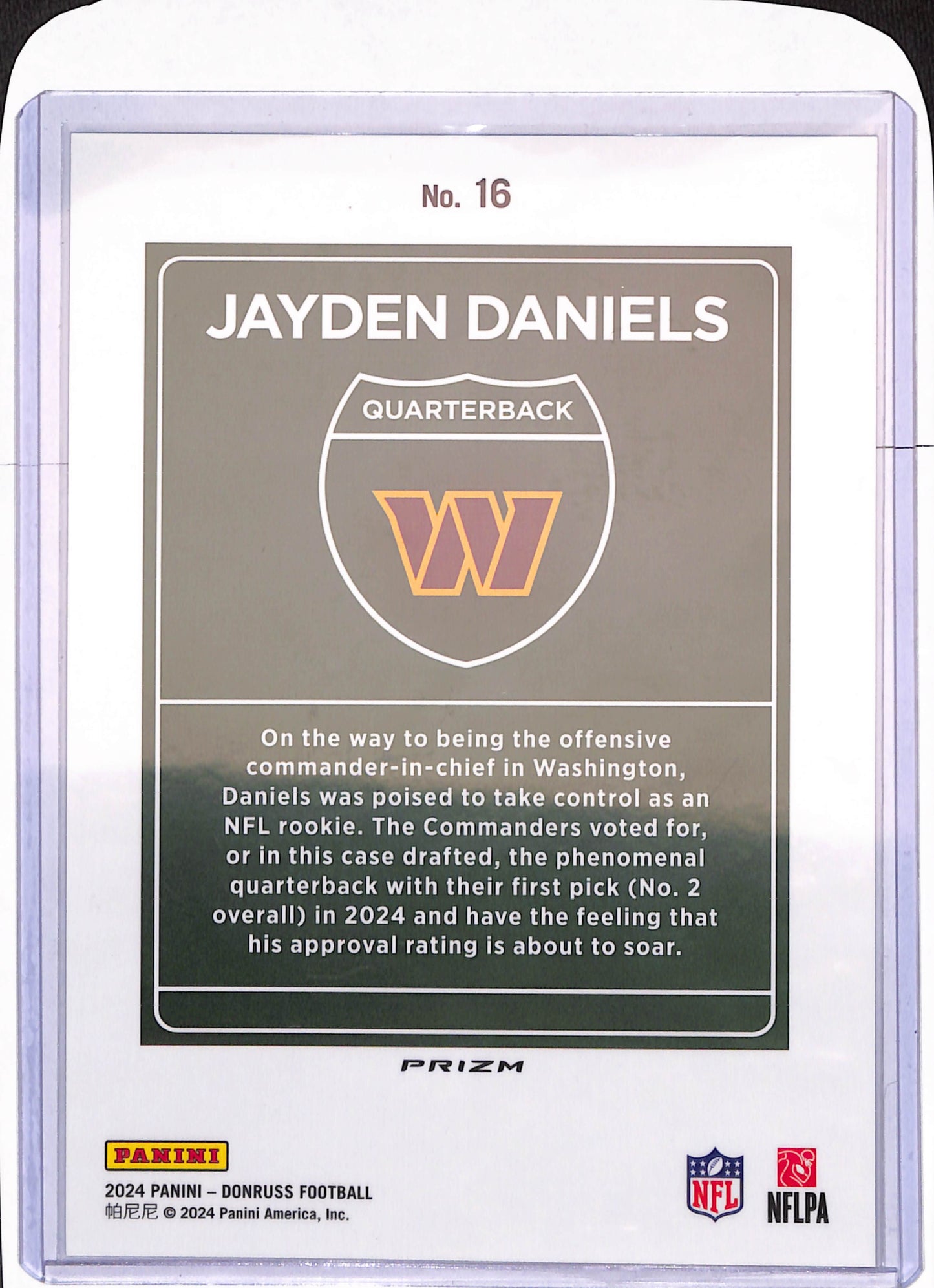 2024 Panini Donruss Oversized - Jayden Daniels - Downtown - RC - Washington Commanders - Football - #16