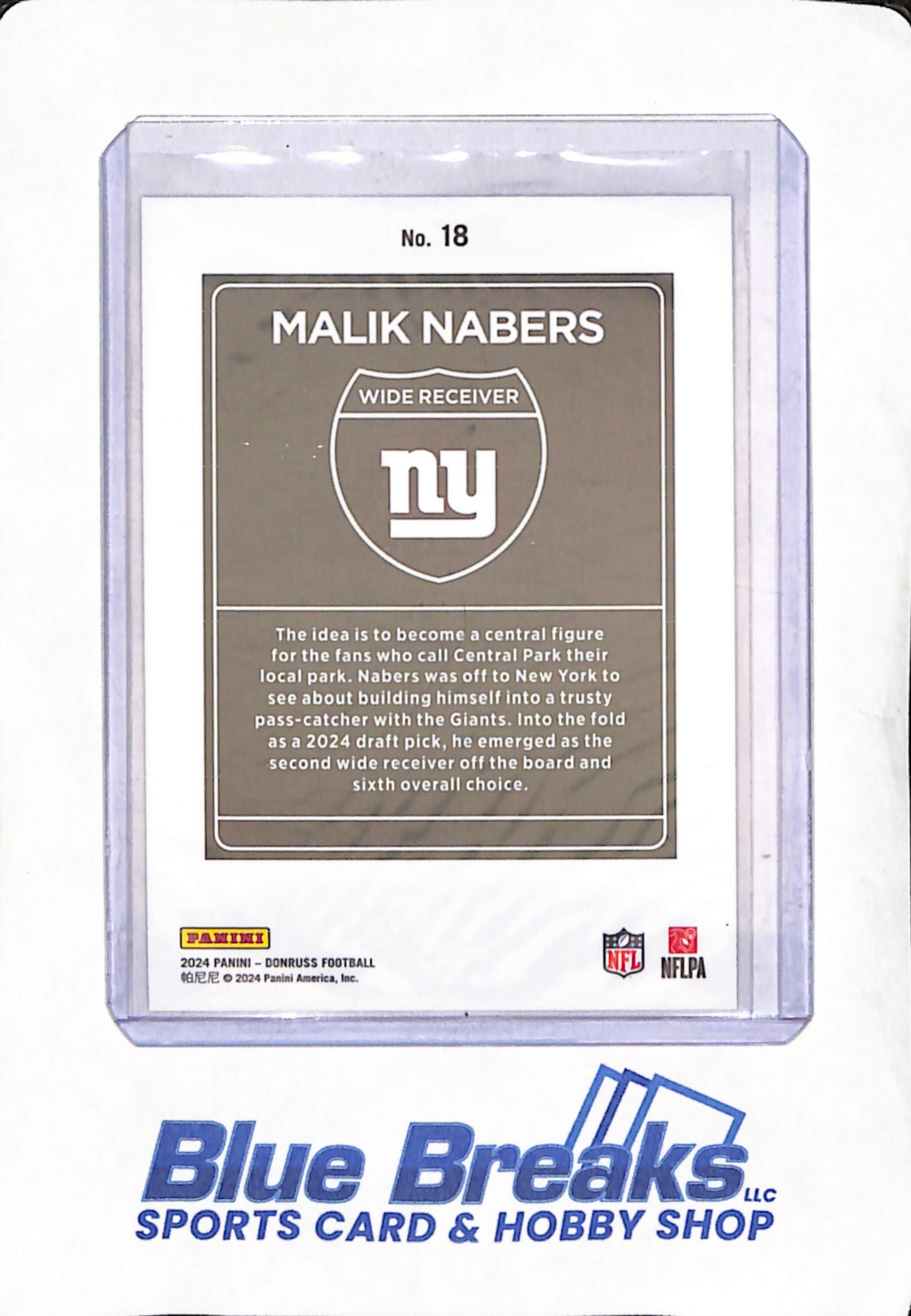2024 Panini Donruss - Malik Nabers - Downtown - New York Giants - Football - #18