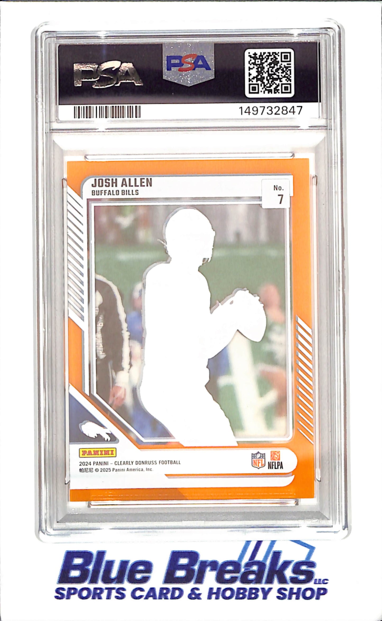 2024 Clearly Donruss - Josh Allen - Orange - 34/199 - PSA 9 - Buffalo Bills - Football - #7