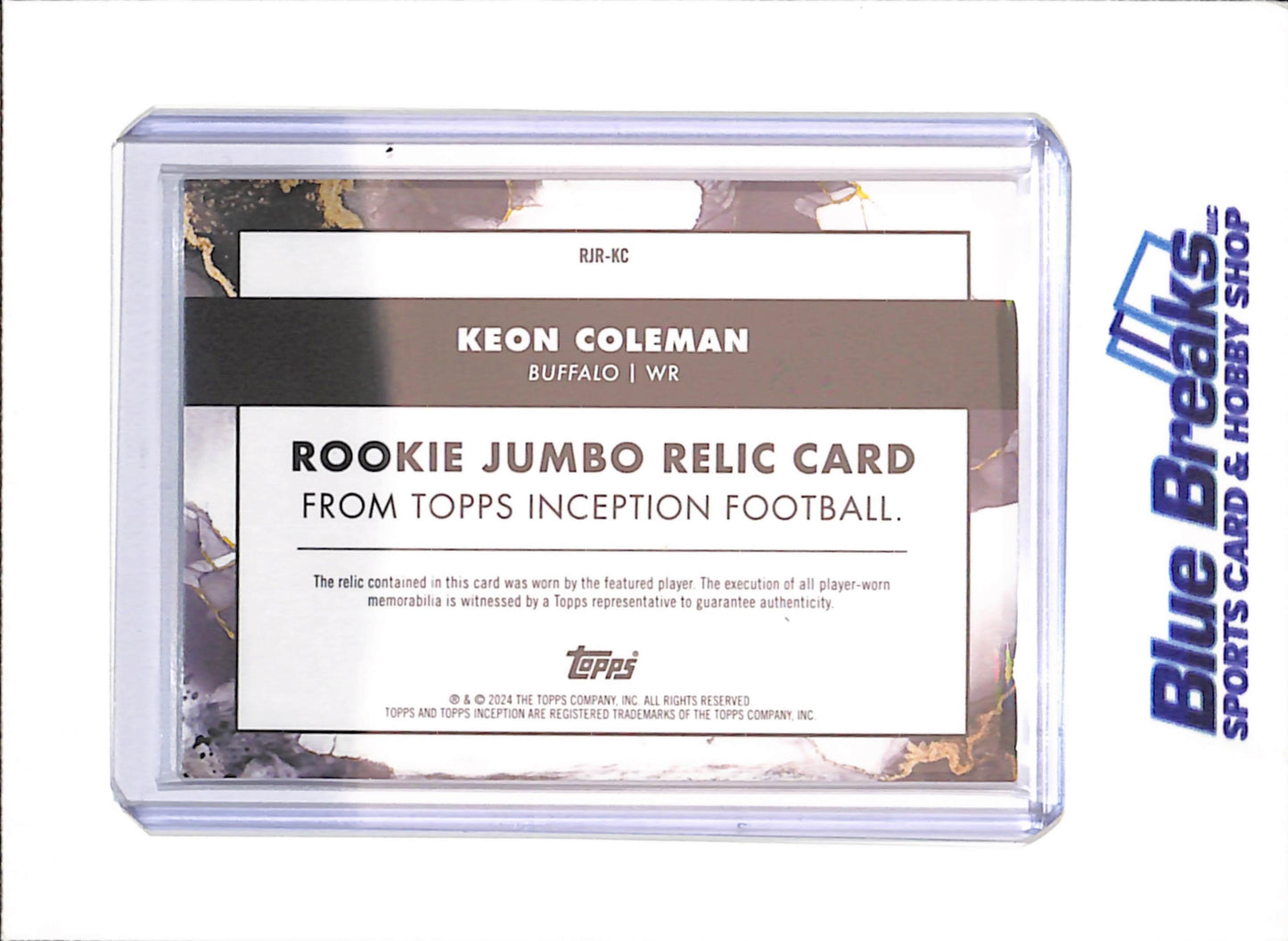 2024 Topps Inception - Keon Coleman - RC - Orange - 8/50 - Player-worn Memorabilia - Buffalo Bills - Football - #RJR-KC