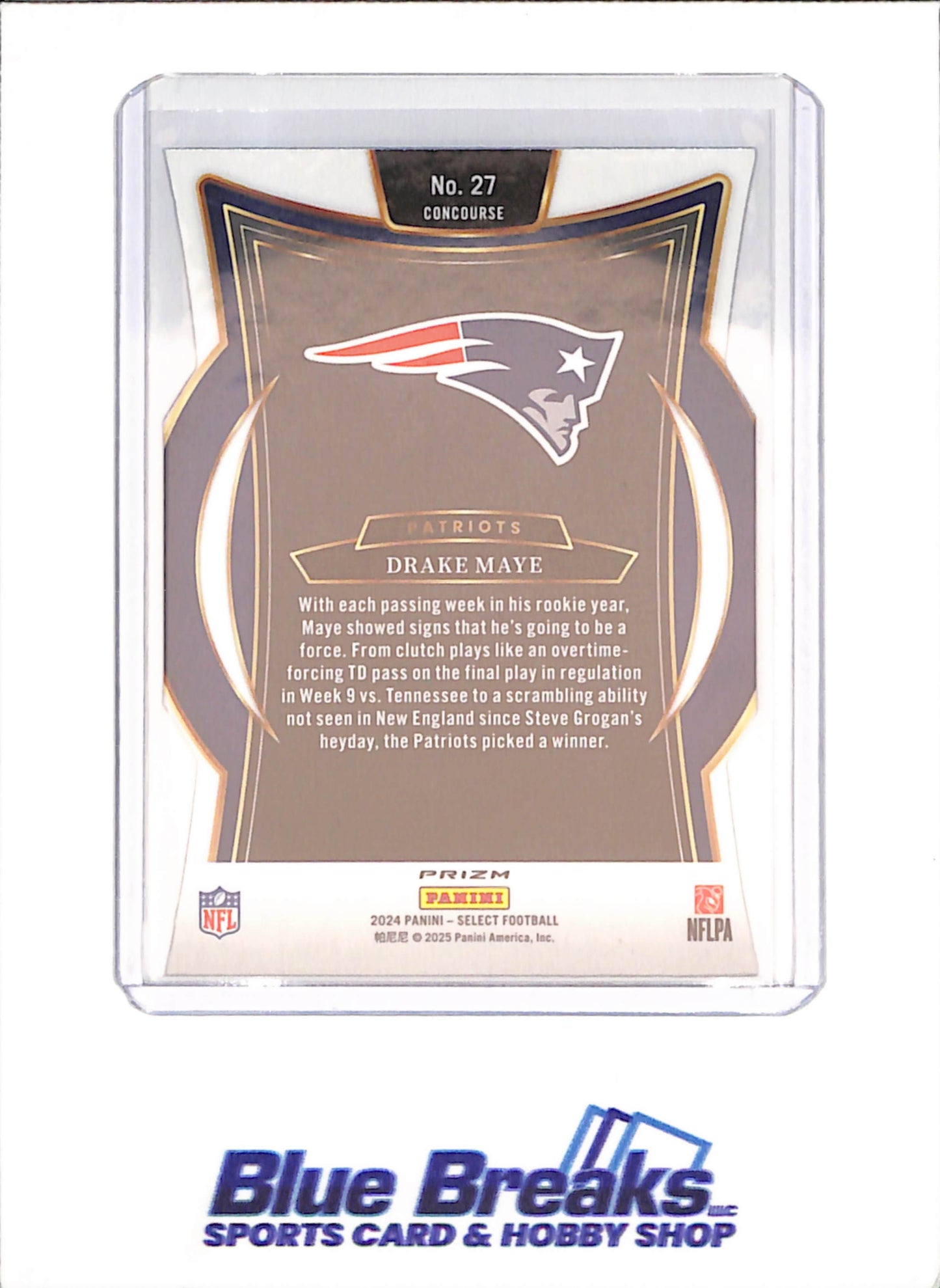 2024 Panini Select - Drake Maye - RC - Silver Die-Cut - New England Patriots - Football - #27