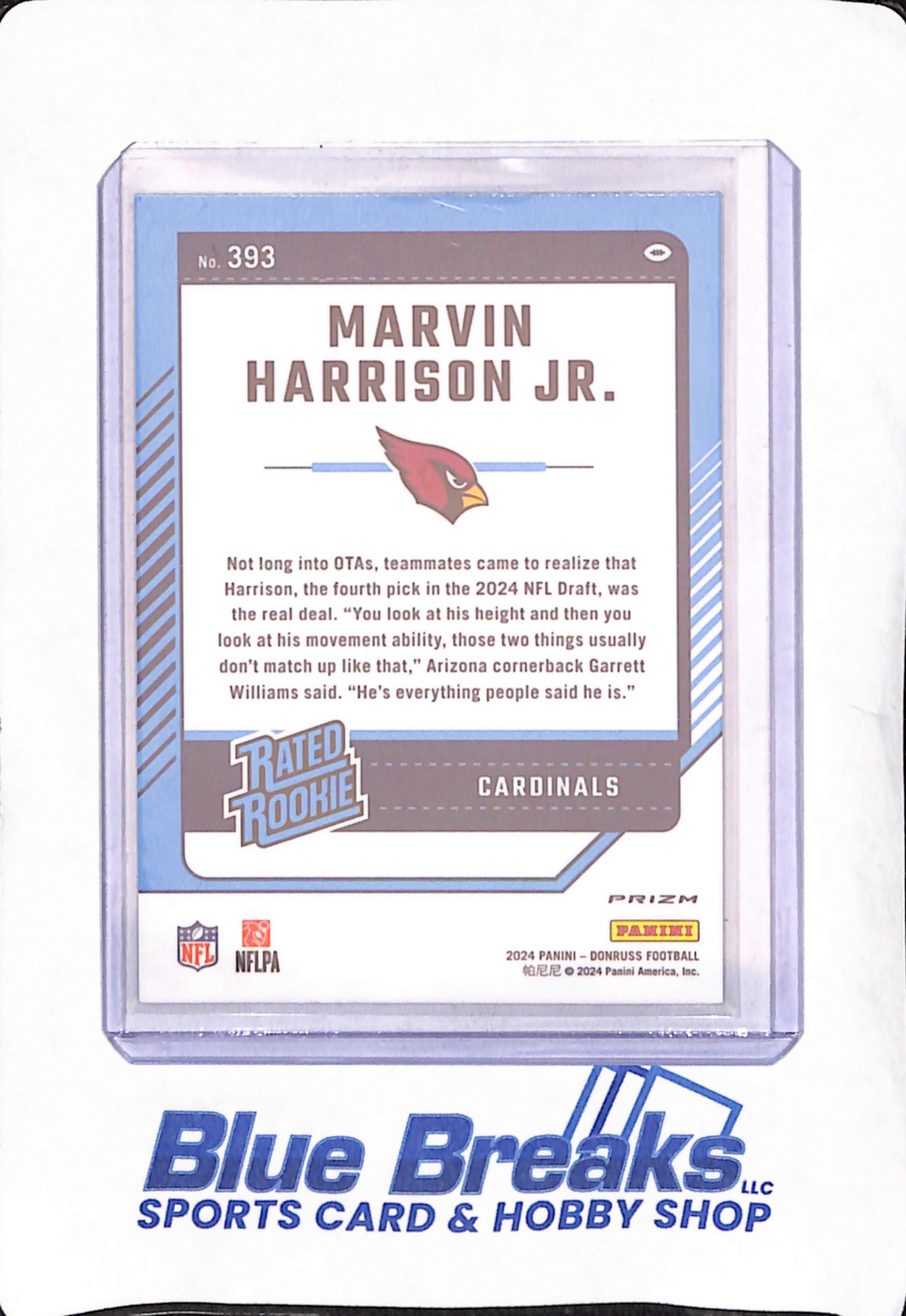 2024 Panini Donruss Optic - Marvin Harrison Jr - Blue Scope - Arizona Cardinals - Football - #393
