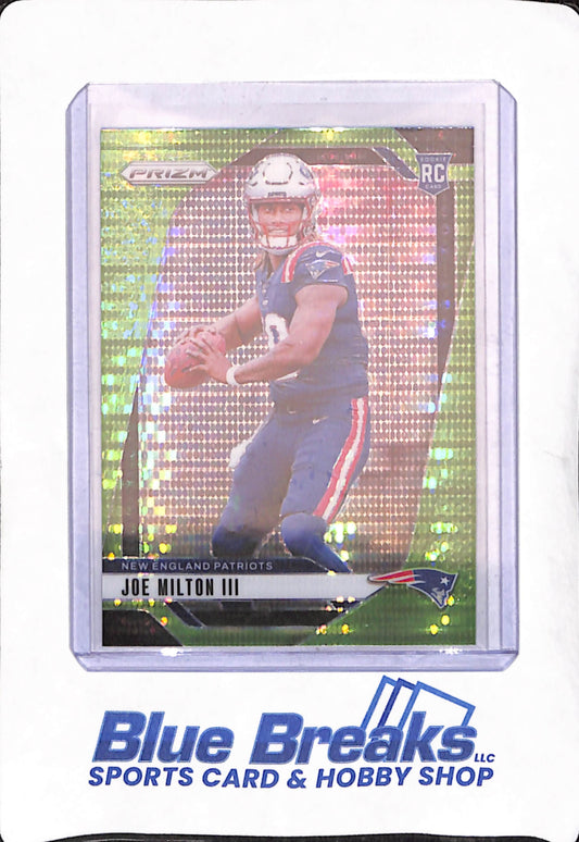 2024 Panini Prizm  - Joe Milton III - Green Pulsar - New England Patriots - RC - Football - #354